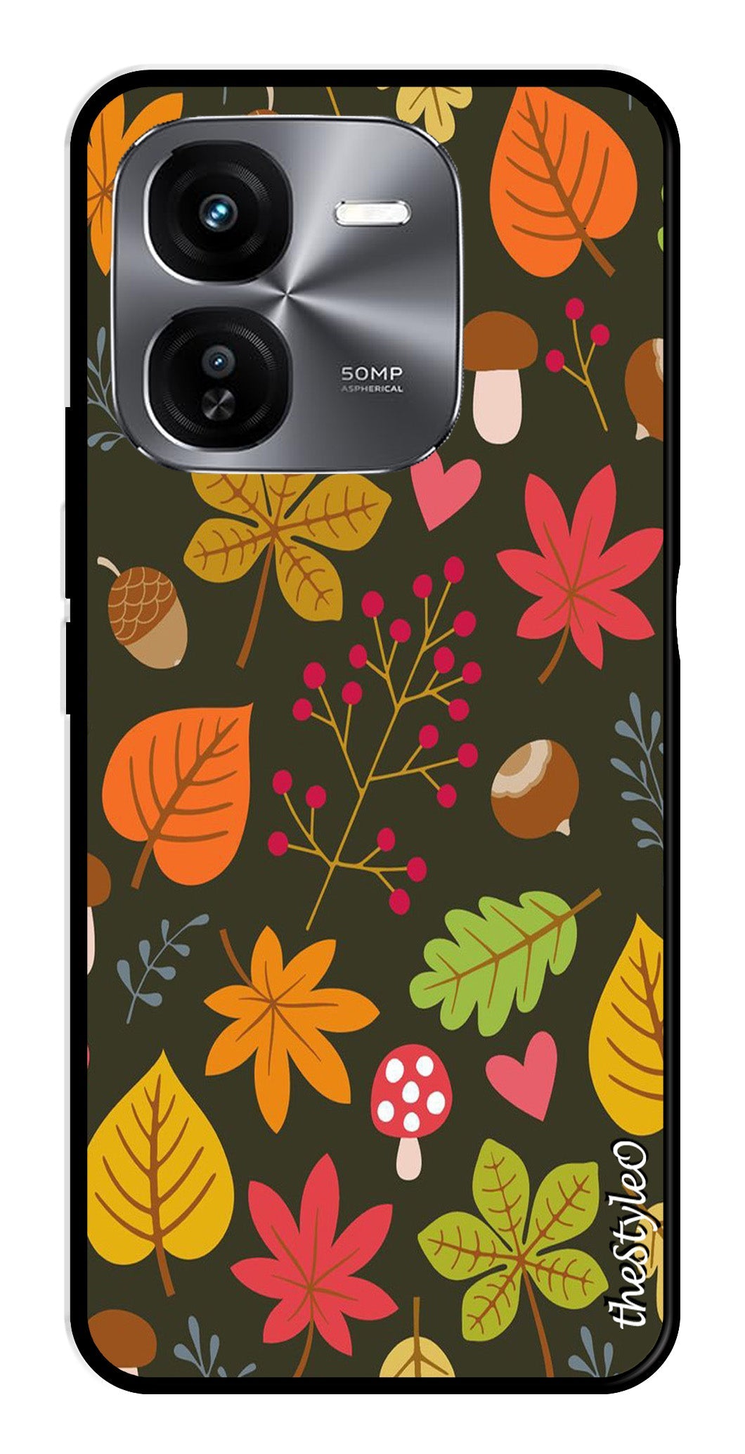 Flower Leaves Design Metal Mobile Case for iQOO Z9X 5G Flower Leaves Design Metal Mobile Case for iQOO Z9X 5G (Design No -50)