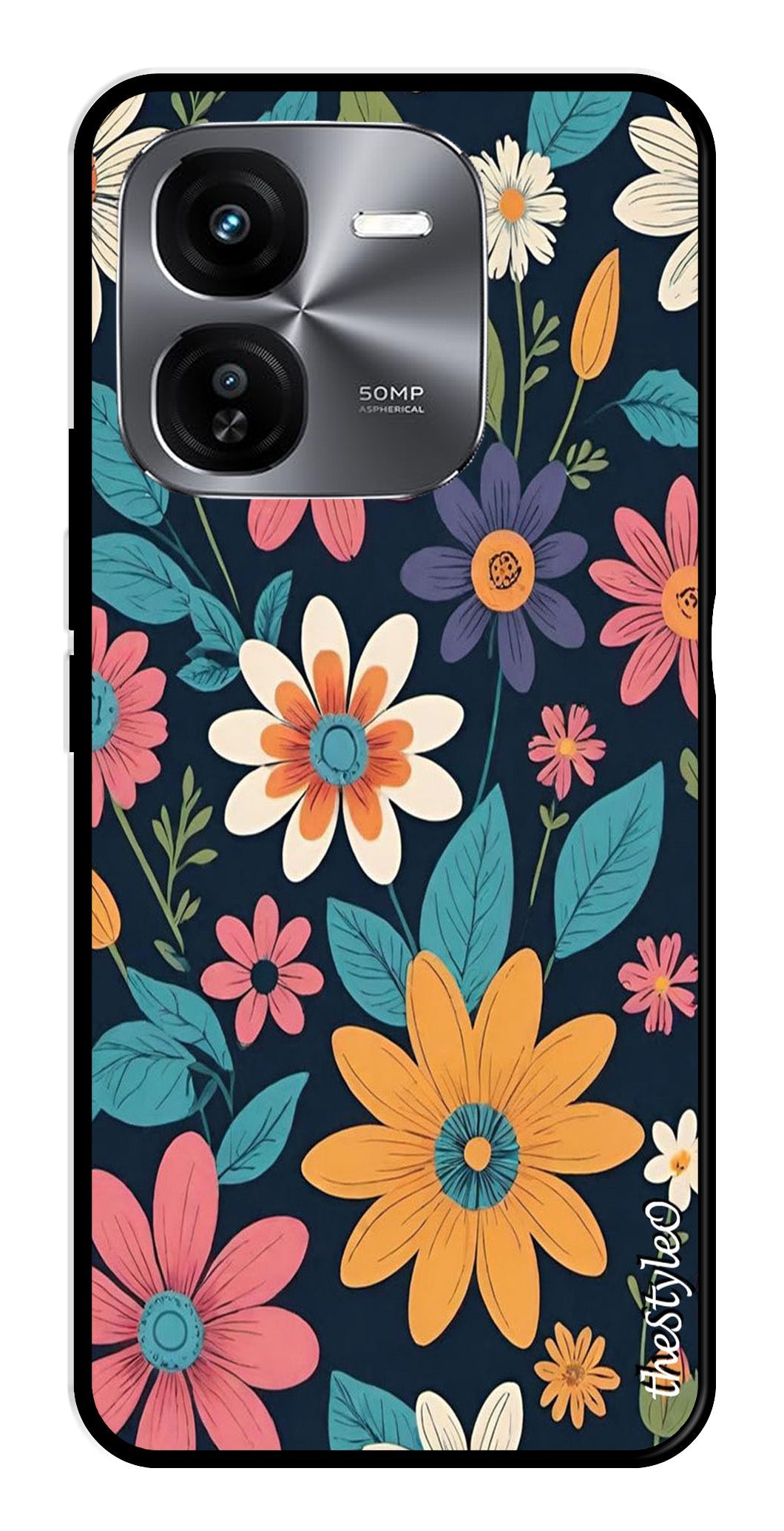 Colorful Abstract Metal Mobile Case for iQOO Z9X 5G Colorful Abstract Metal Mobile Case for iQOO Z9X 5G (Design No -76)