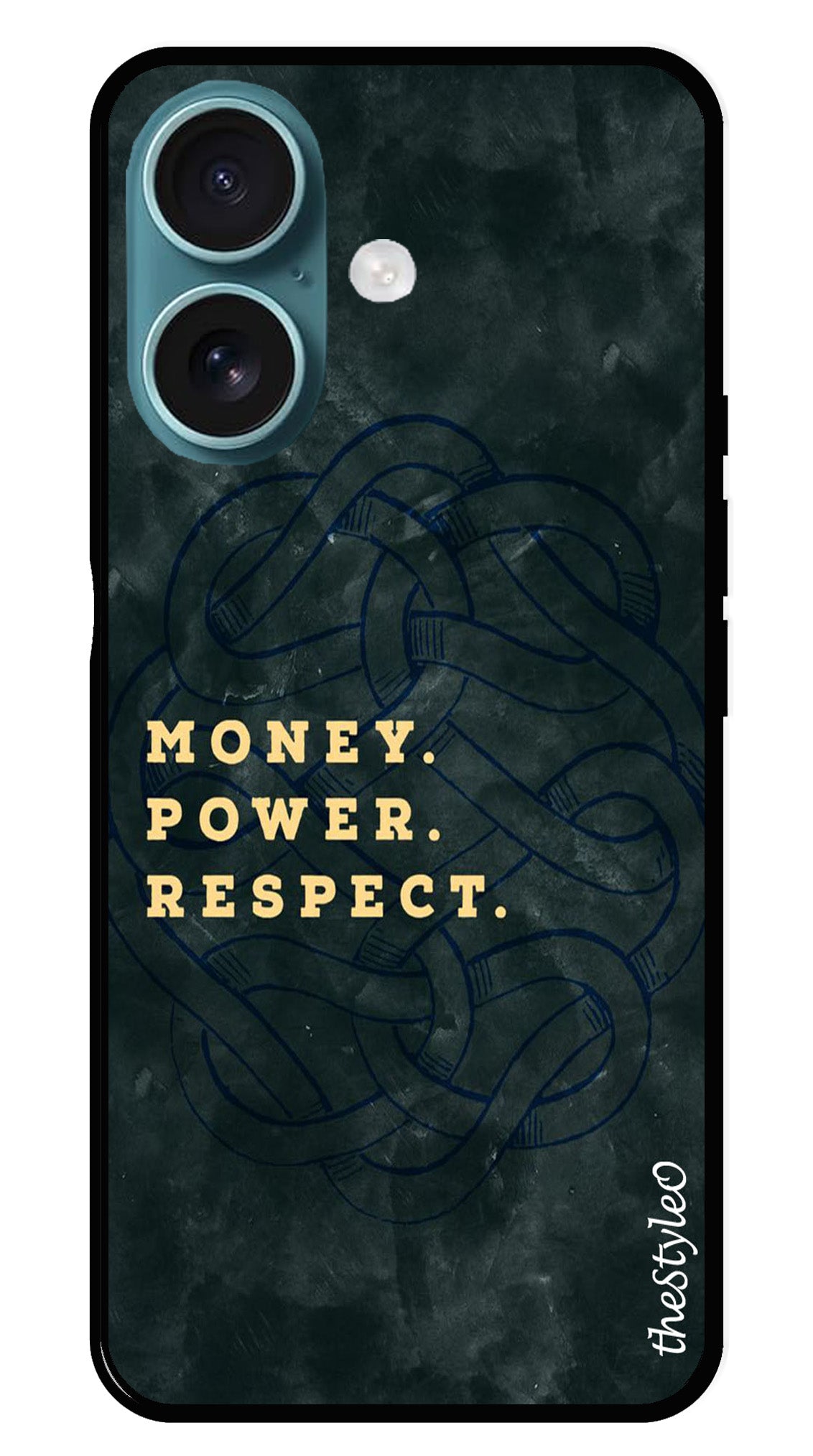 Money Power Respect Metal Mobile Case for iPhone 16 Money Power Respect Metal Mobile Case for iPhone 16 (Design No -79)