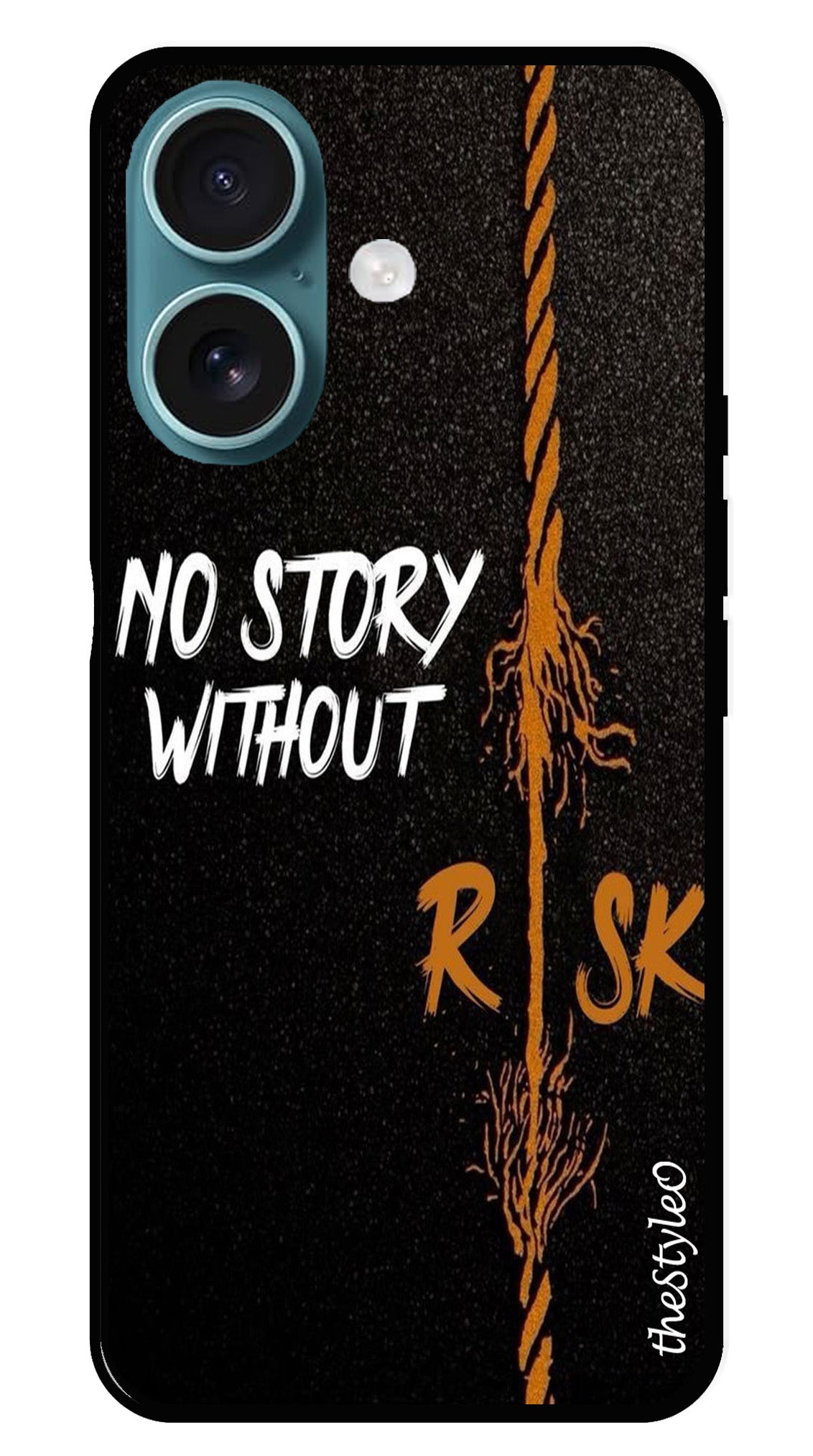 No Story without Risk Metal Mobile Case for iPhone 16 No Story without Risk Metal Mobile Case for iPhone 16 (Design No -82)