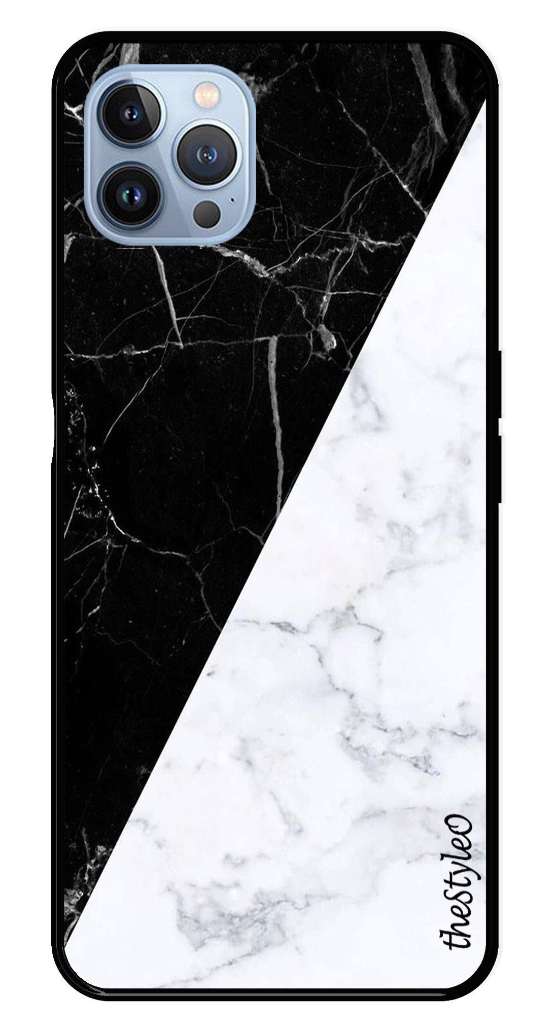 Black White Marble Design Metal Mobile Case for iPhone 16 Pro Max Black White Marble Design Metal Mobile Case for iPhone 16 Pro Max (Design No -09)