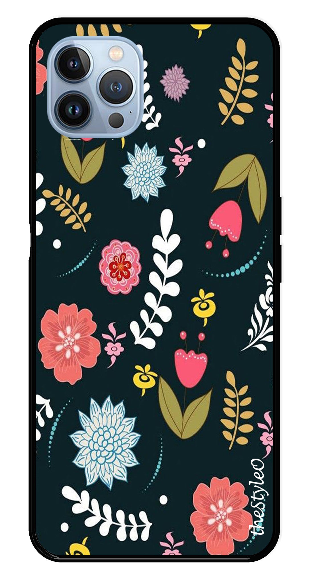 Floral Pattern2 Metal Mobile Case for iPhone 16 Pro Floral Pattern2 Metal Mobile Case for iPhone 16 Pro (Design No -12)