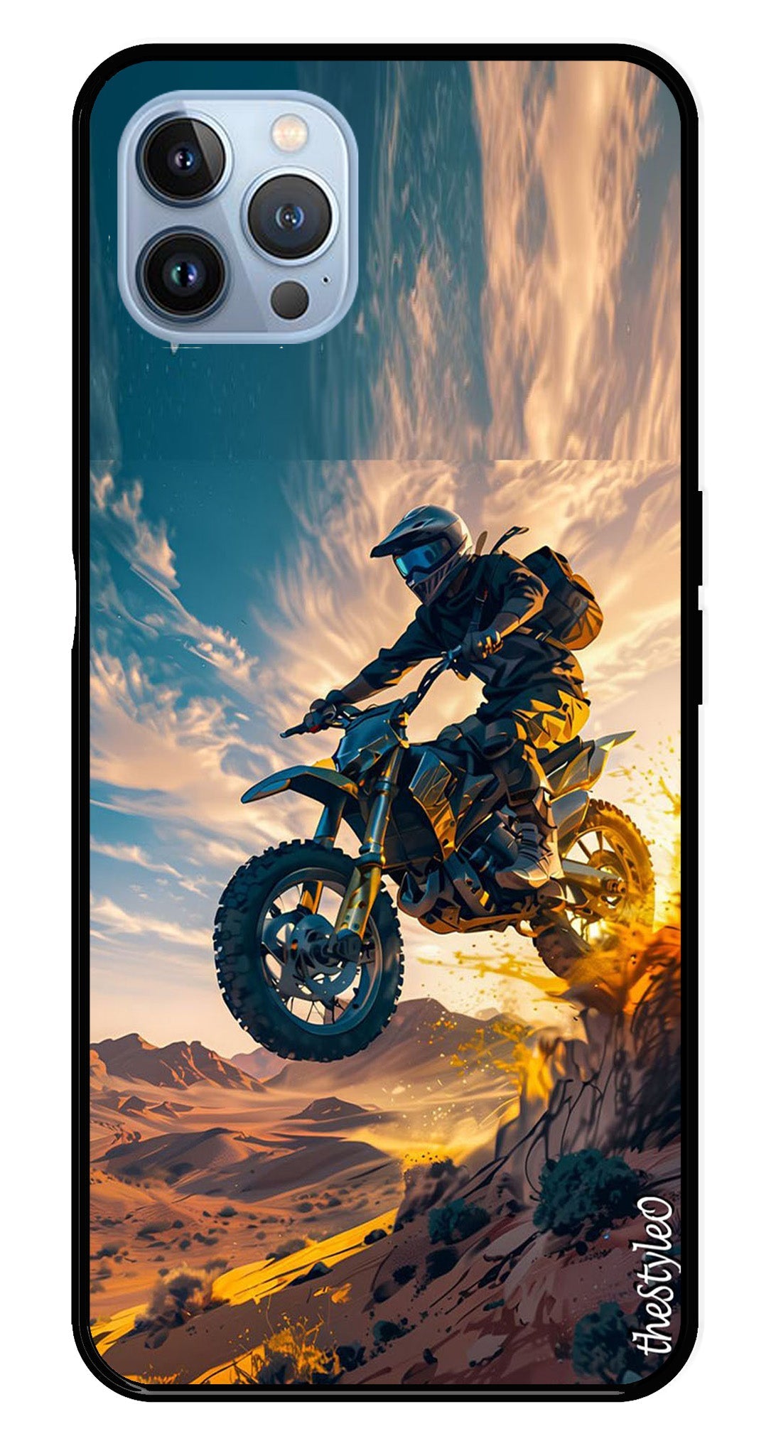 Bike Rider Metal Mobile Case for iPhone 16 Pro Max Bike Rider Metal Mobile Case for iPhone 16 Pro Max (Design No -59)