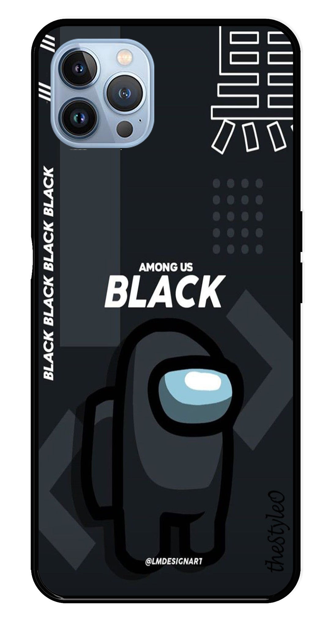 Among us Black Metal Mobile Case for iPhone 16 Pro Among us Black Metal Mobile Case for iPhone 16 Pro (Design No -67)