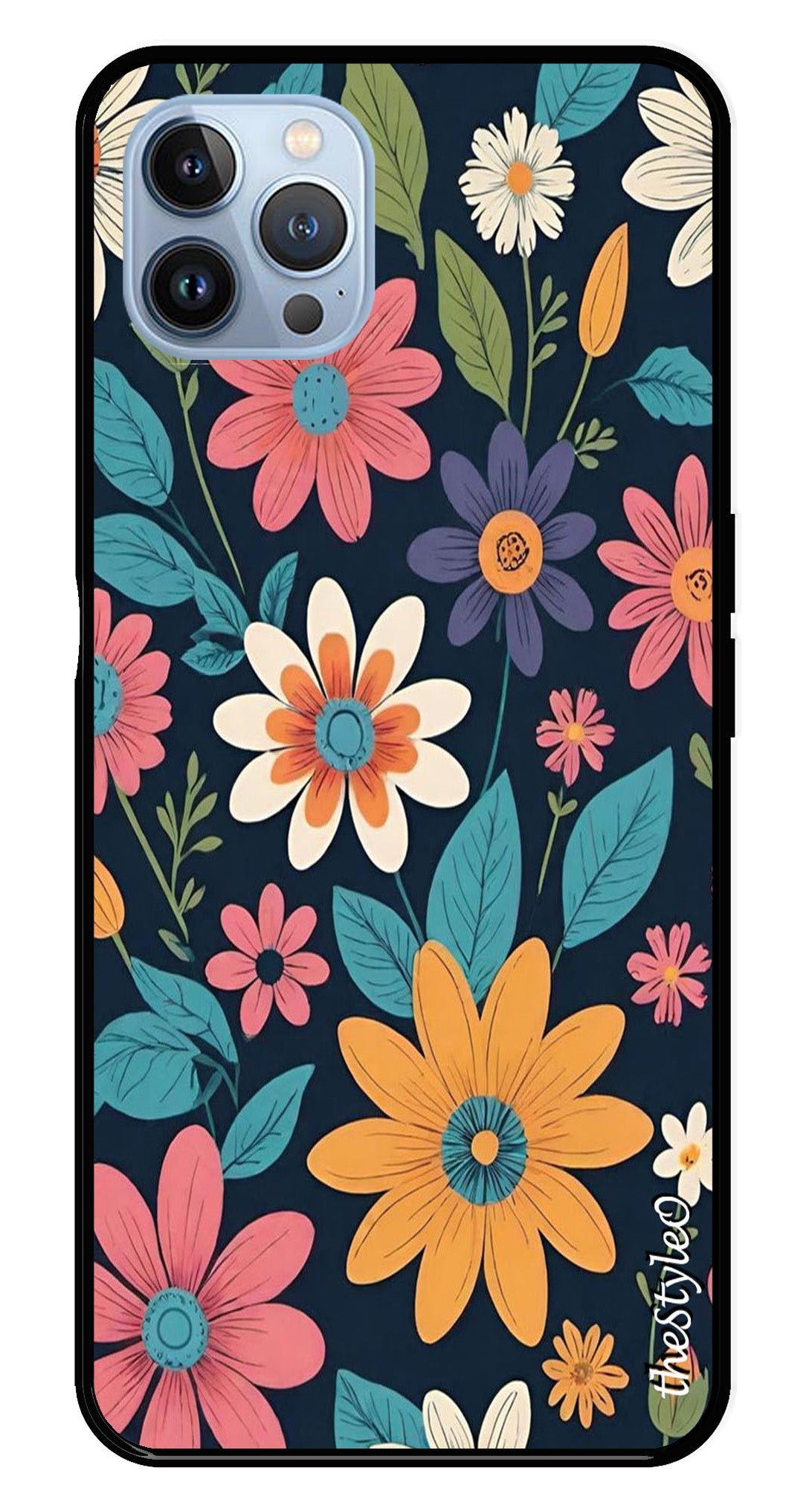 Colorful Abstract Metal Mobile Case for iPhone 16 Pro Colorful Abstract Metal Mobile Case for iPhone 16 Pro (Design No -76)