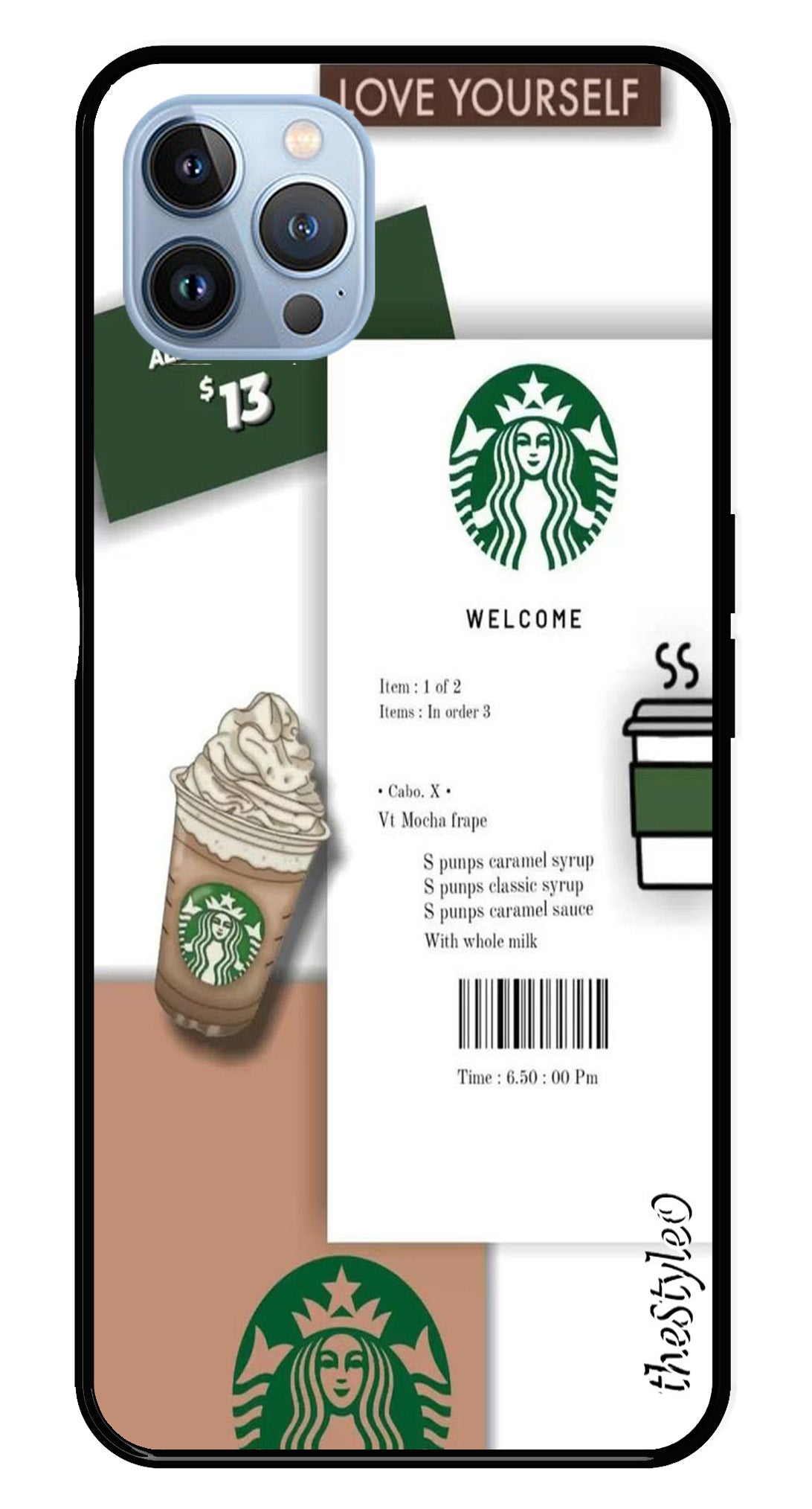Starbucks Metal Mobile Case for iPhone 16 Pro Max Starbucks Metal Mobile Case for iPhone 16 Pro Max (Design No -91)