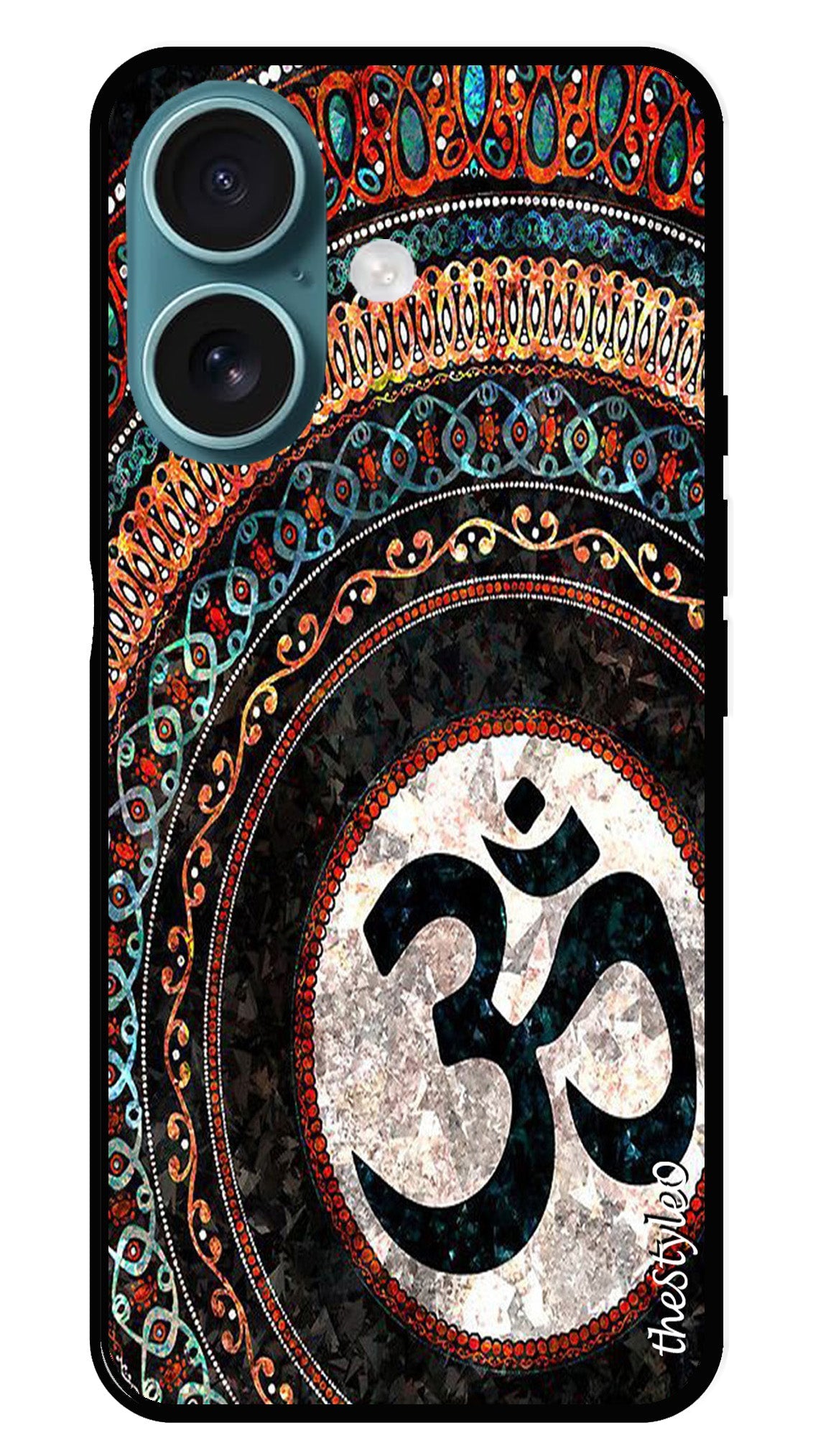 Leafs Design Metal Mobile Case for iPhone 16 Plus Leafs Design Metal Mobile Case for iPhone 16 Plus (Design No -14)