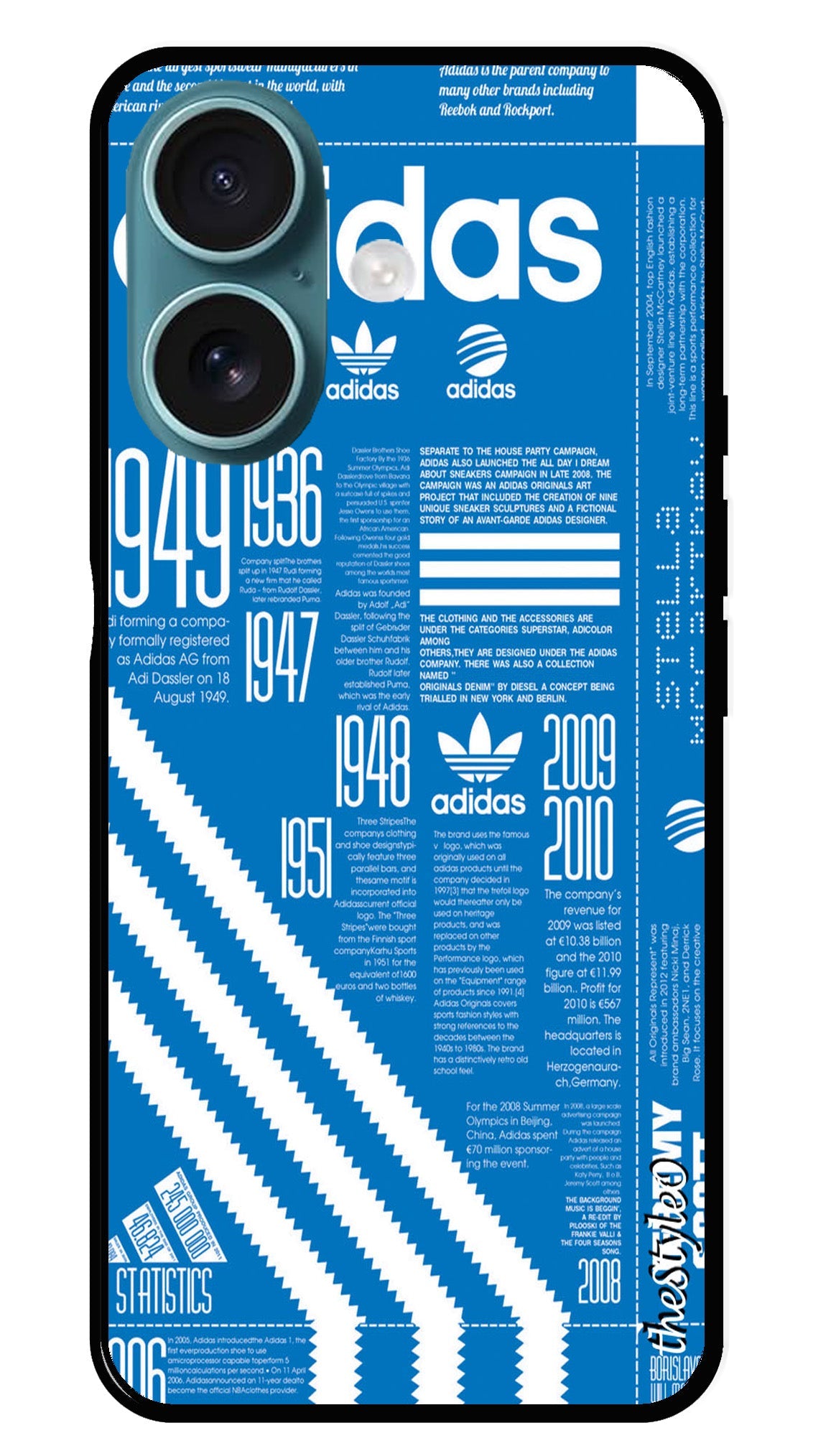 Adidas Design Metal Mobile Case for iPhone 16 Plus Adidas Design Metal Mobile Case for iPhone 16 Plus (Design No -58)
