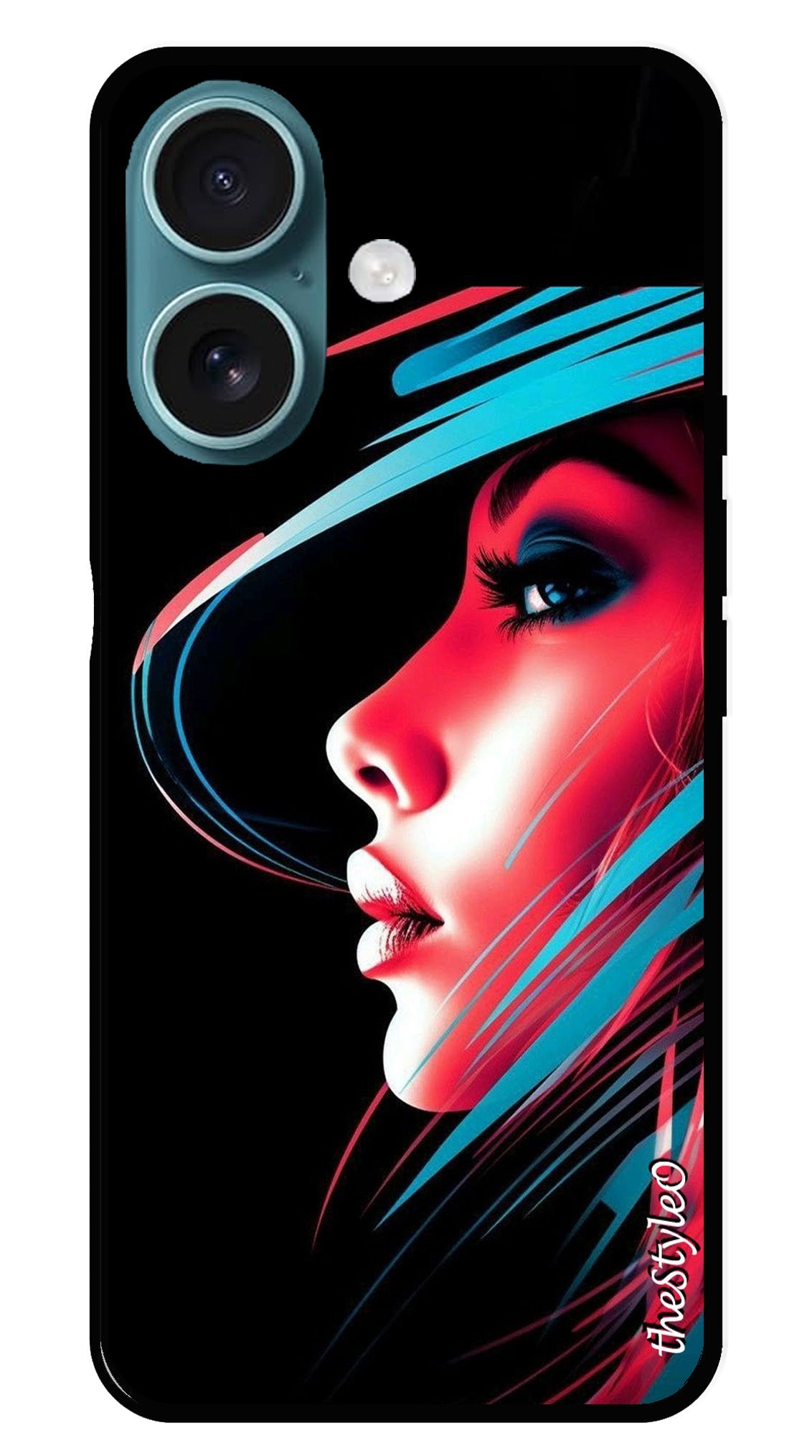 Elegant Woman Metal Mobile Case for iPhone 16 Plus Elegant Woman Metal Mobile Case for iPhone 16 Plus (Design No -86)