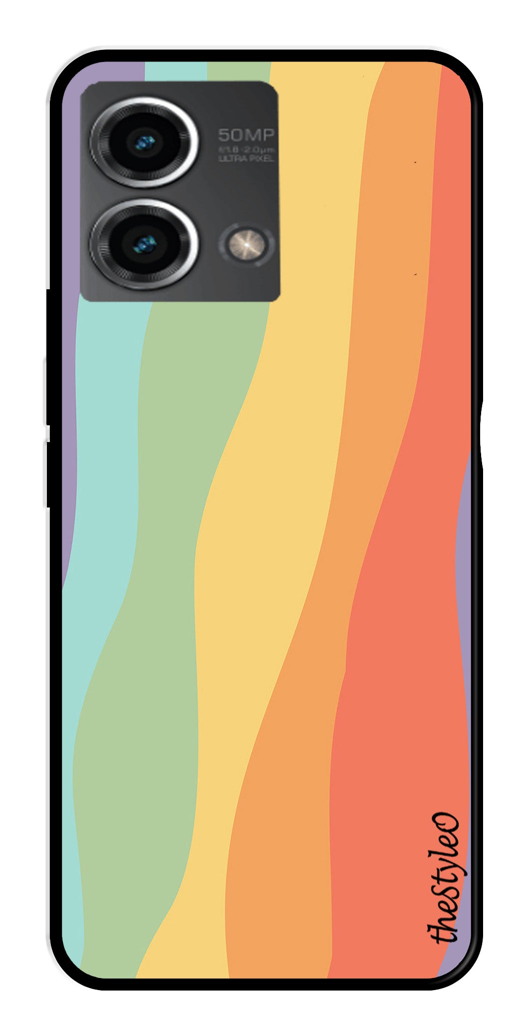 Muted Rainbow Metal Mobile Case for Moto G Stylus Muted Rainbow Metal Mobile Case for Moto G Stylus (Design No -02)