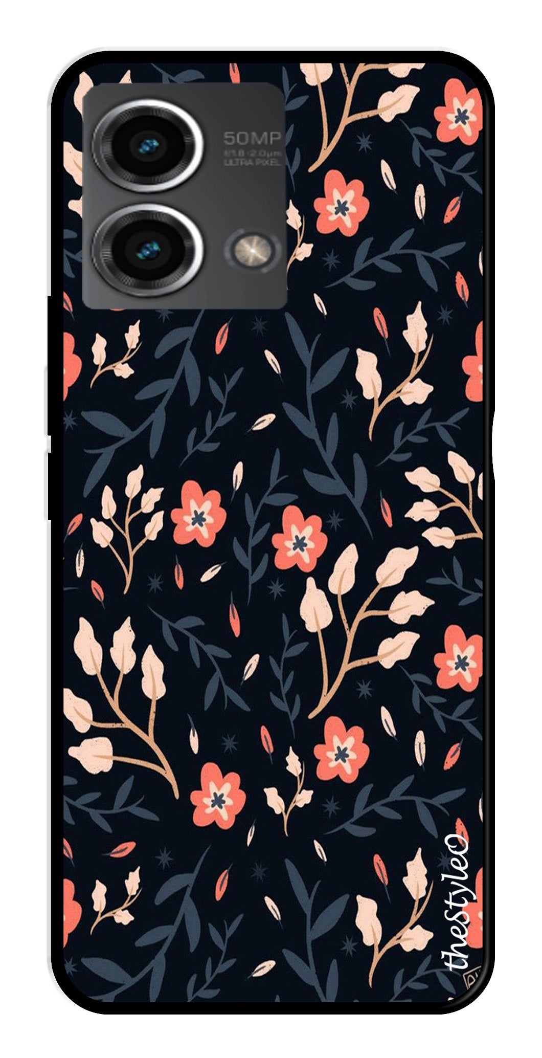 Floral Pattern Metal Mobile Case for Moto G Stylus Floral Pattern Metal Mobile Case for Moto G Stylus (Design No -10)