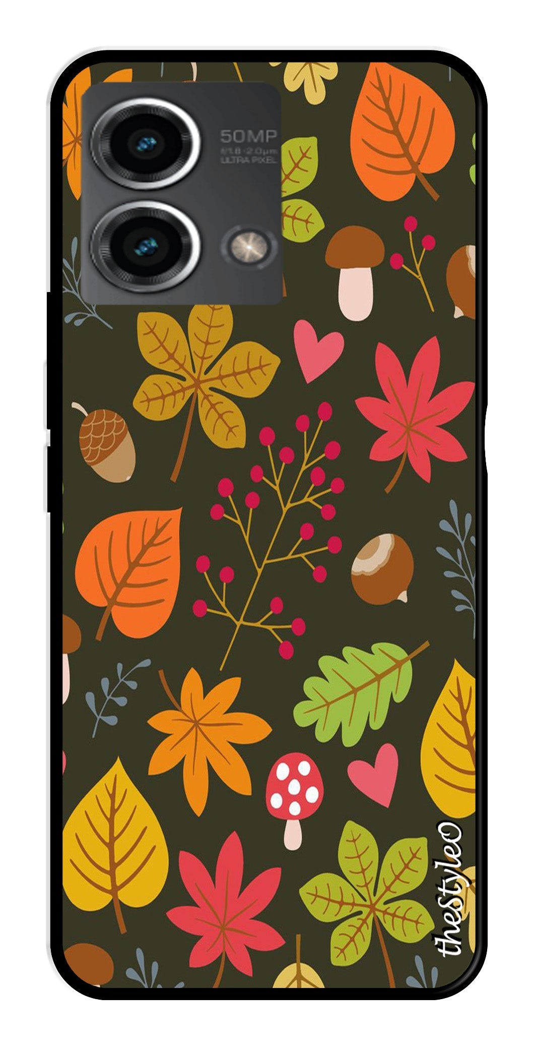 Flower Leaves Design Metal Mobile Case for Moto G Stylus Flower Leaves Design Metal Mobile Case for Moto G Stylus (Design No -50)