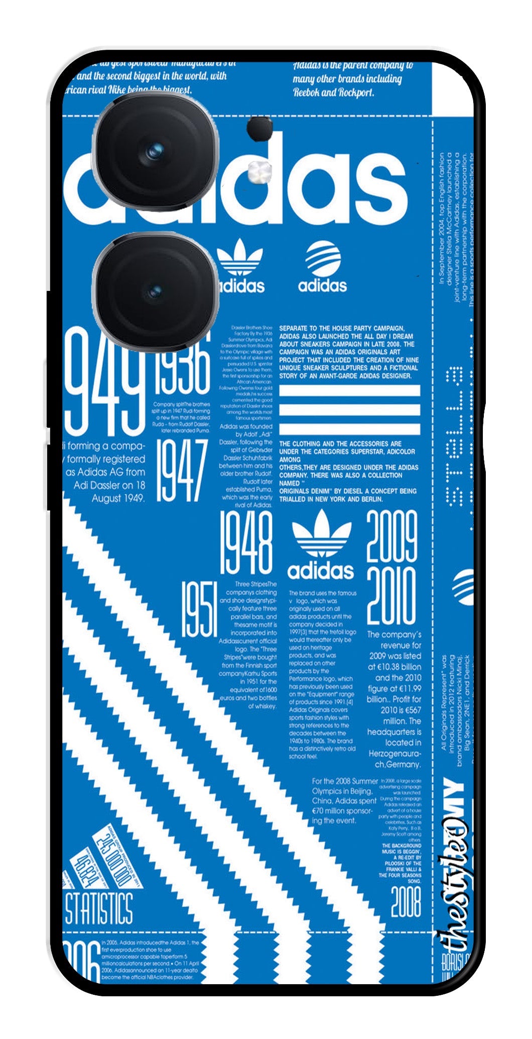 Adidas Design Metal Mobile Case for iQOO Neo 9 Pro 5G (Design No -58)