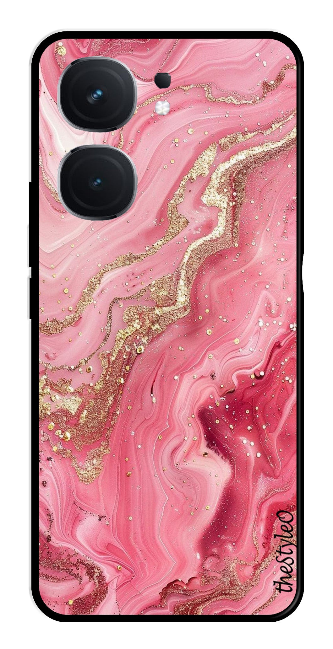 Pink Marble Metal Mobile Case for iQOO Neo 9 Pro 5G Pink Marble Metal Mobile Case for iQOO Neo 9 Pro 5G (Design No -66)