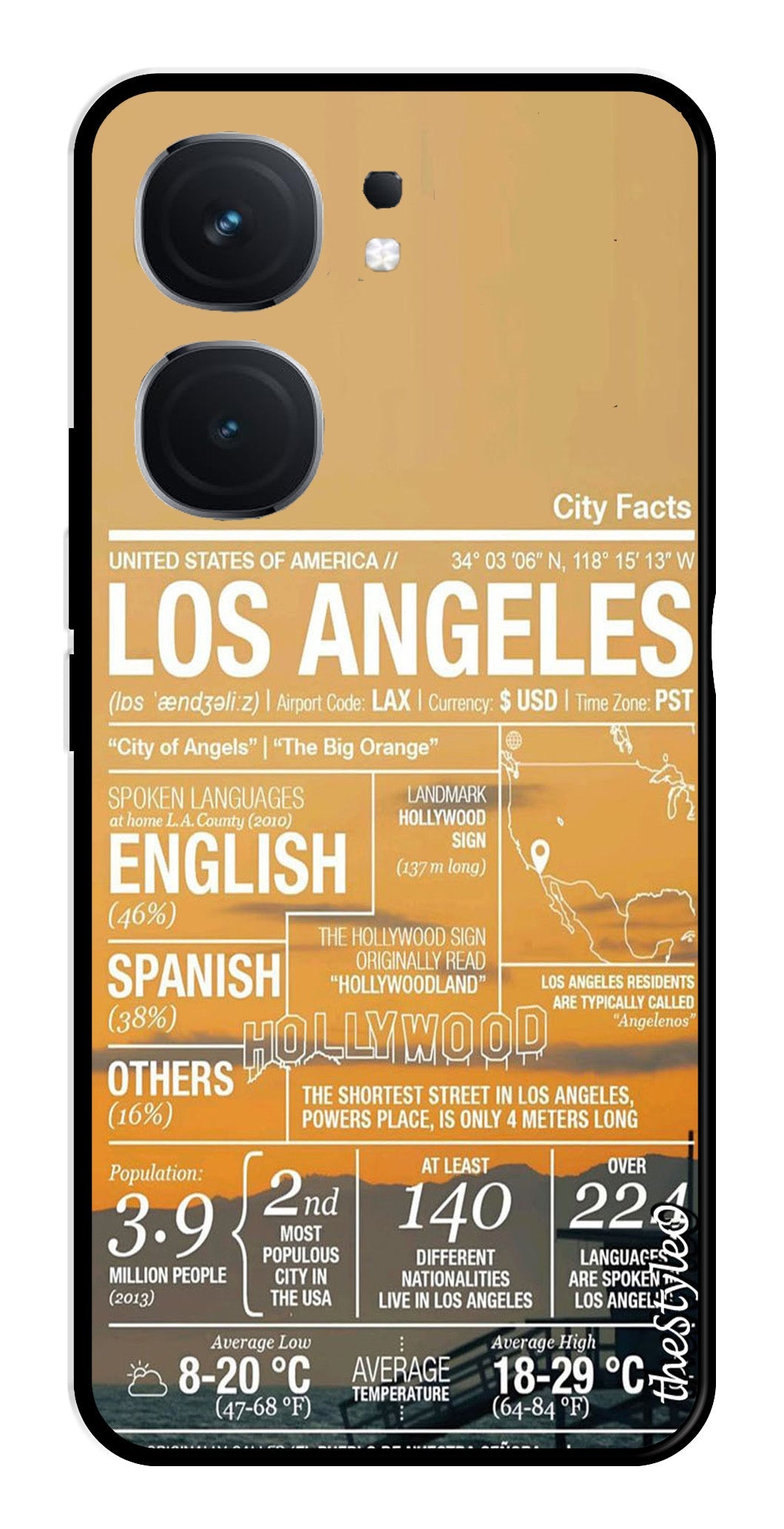 Los Angeles Metal Mobile Case for iQOO Neo 9 Pro 5G Los Angeles Metal Mobile Case for iQOO Neo 9 Pro 5G (Design No -68)