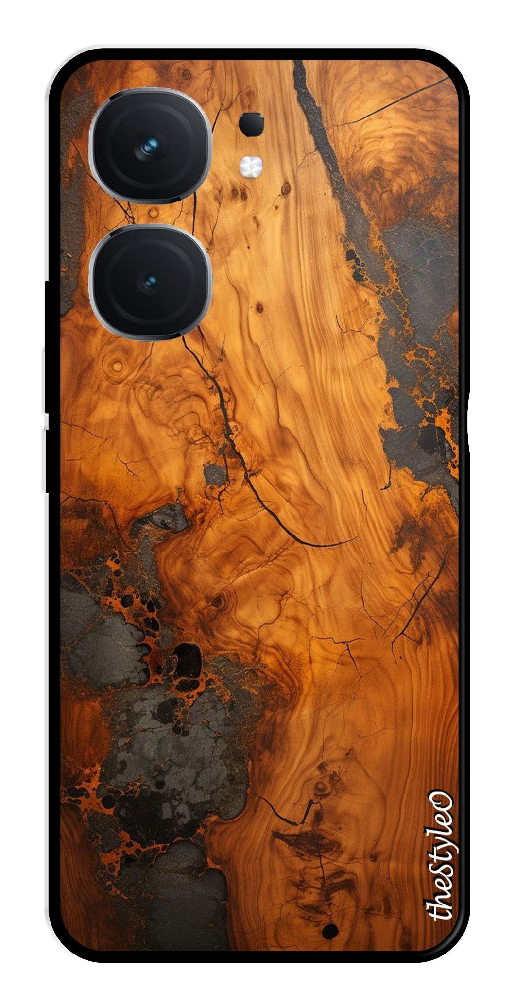 Wooden Design Metal Mobile Case for iQOO Neo 9 Pro 5G Wooden Design Metal Mobile Case for iQOO Neo 9 Pro 5G (Design No -74)