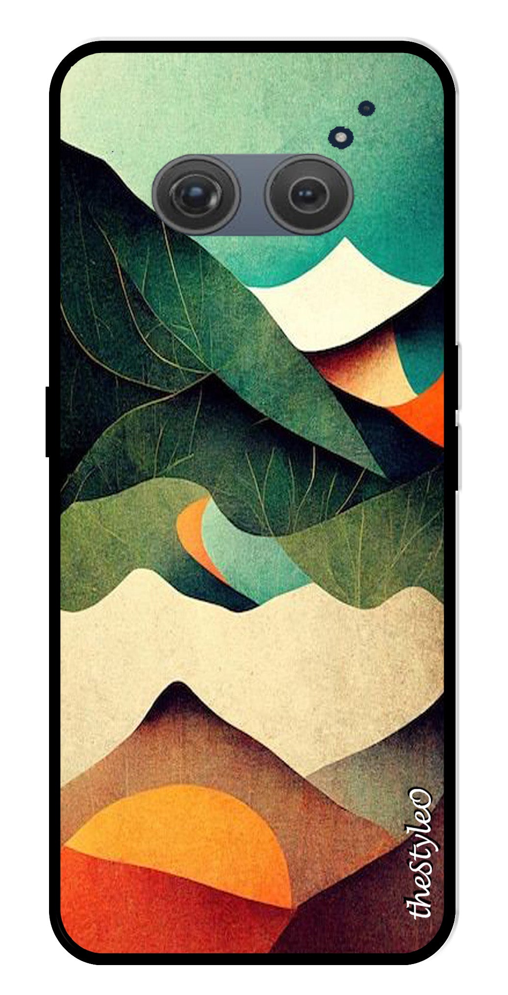 Owl Pattern Metal Mobile Case for Nothing Phone 2a Owl Pattern Metal Mobile Case for Nothing Phone 2a (Design No -42)