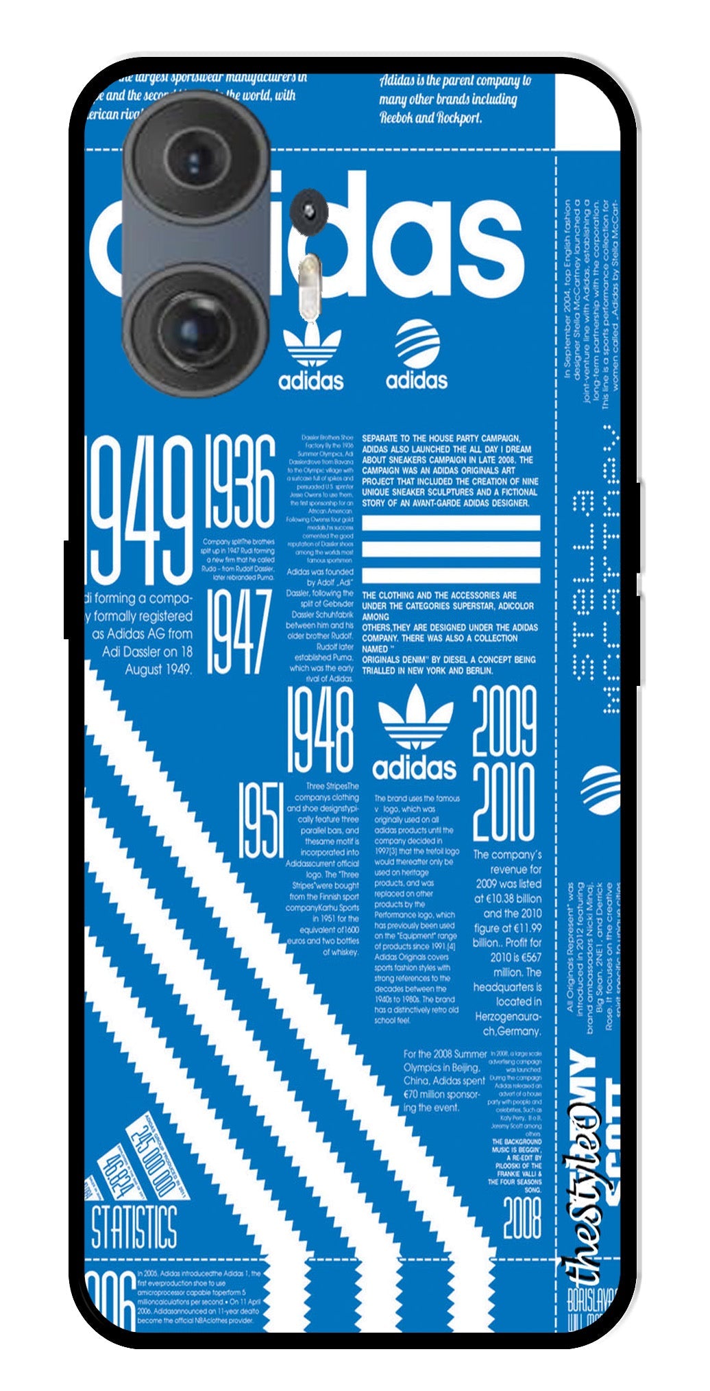 Adidas Design Metal Mobile Case for Nothing Phone 2 (Design No -58)