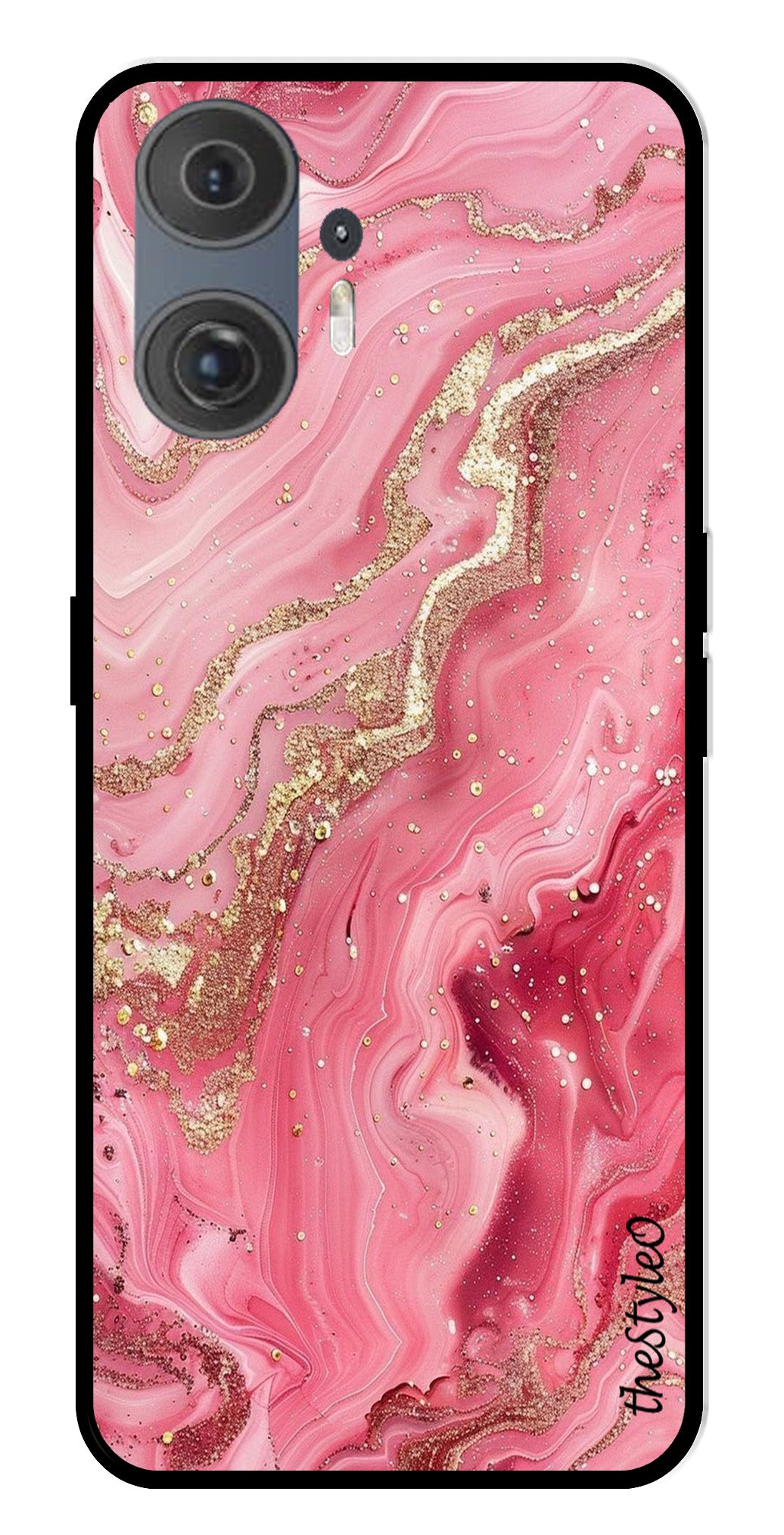 Pink Marble Metal Mobile Case for Nothing Phone 2 Pink Marble Metal Mobile Case for Nothing Phone 2 (Design No -66)