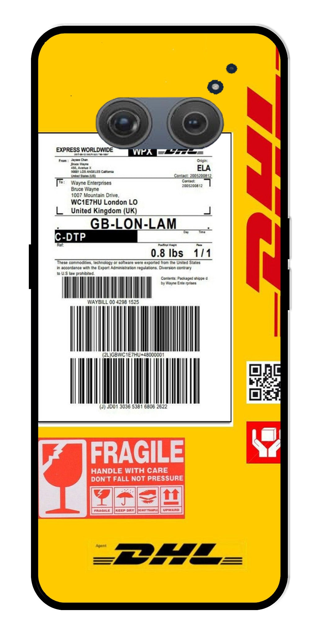 DHL Label Metal Mobile Case for Redmi 10 Prime DHL Label Metal Mobile Case for Redmi 10 Prime (Design No -61)