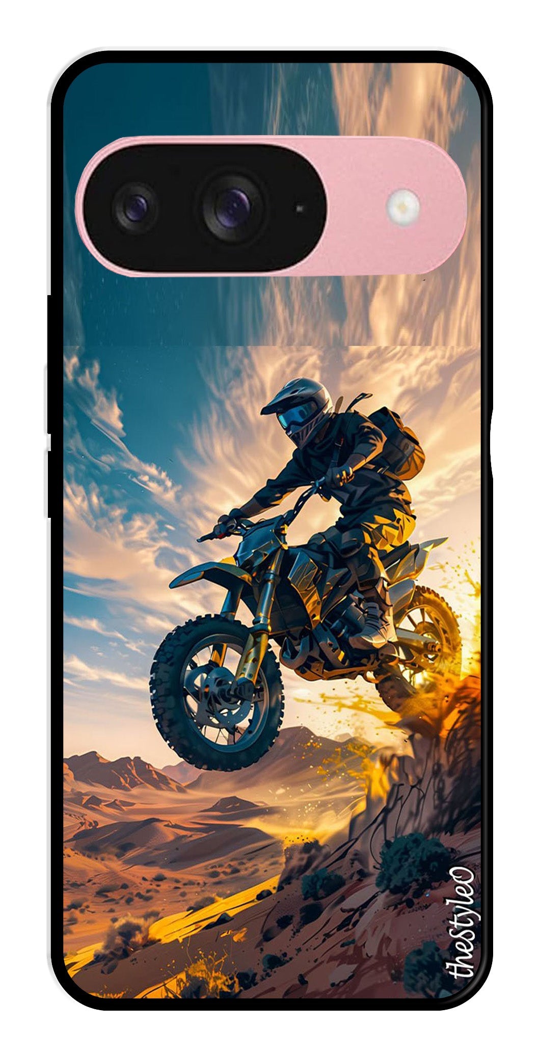 Bike Rider Metal Mobile Case for Google Pixal 9 Bike Rider Metal Mobile Case for Google Pixal 9 (Design No -59)