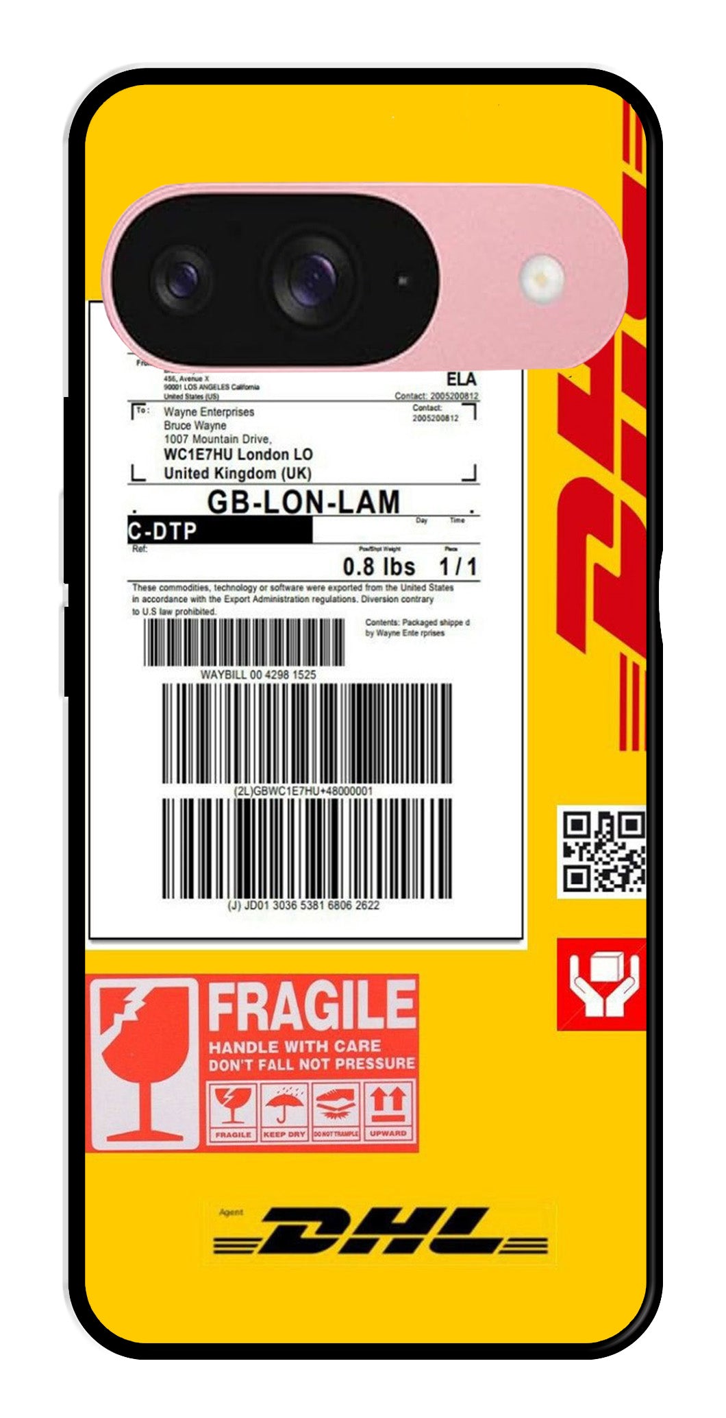 DHL Label Metal Mobile Case for Google Pixal 9 DHL Label Metal Mobile Case for Google Pixal 9 (Design No -61)
