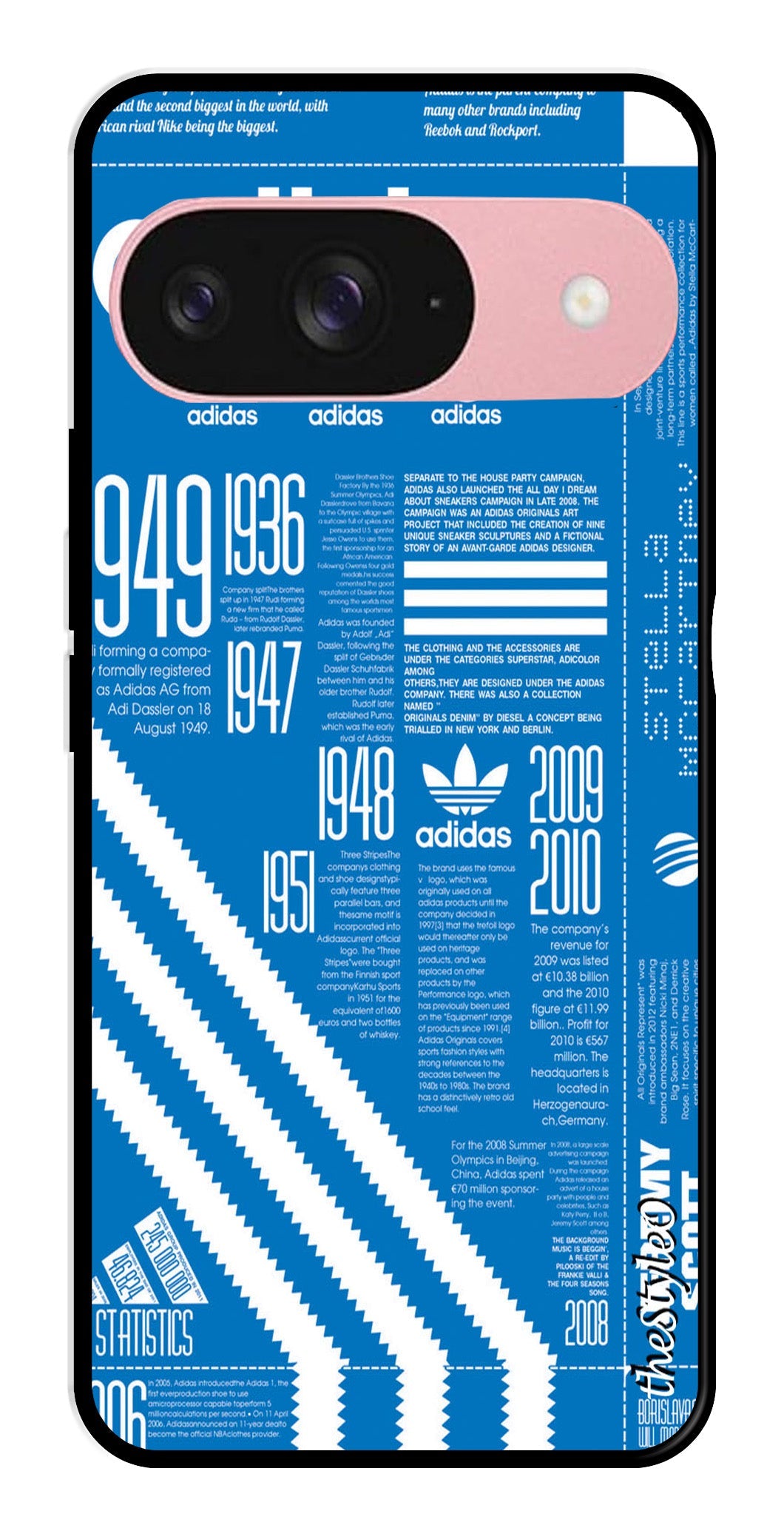 Adidas Design Metal Mobile Case for Google Pixel 9 Pro Adidas Design Metal Mobile Case for Google Pixel 9 Pro (Design No -58)