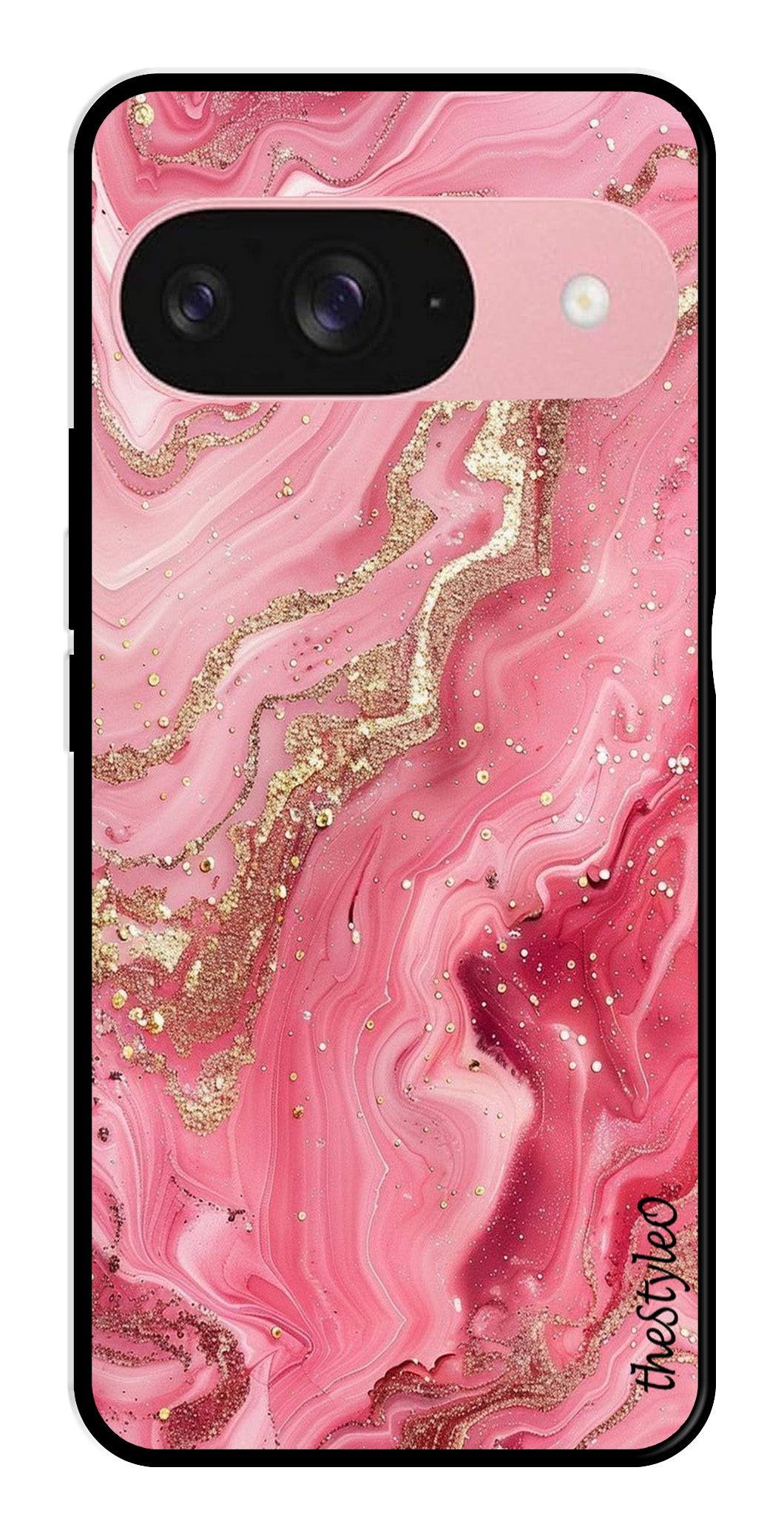 Pink Marble Metal Mobile Case for Google Pixel 9 Pro Pink Marble Metal Mobile Case for Google Pixel 9 Pro (Design No -66)