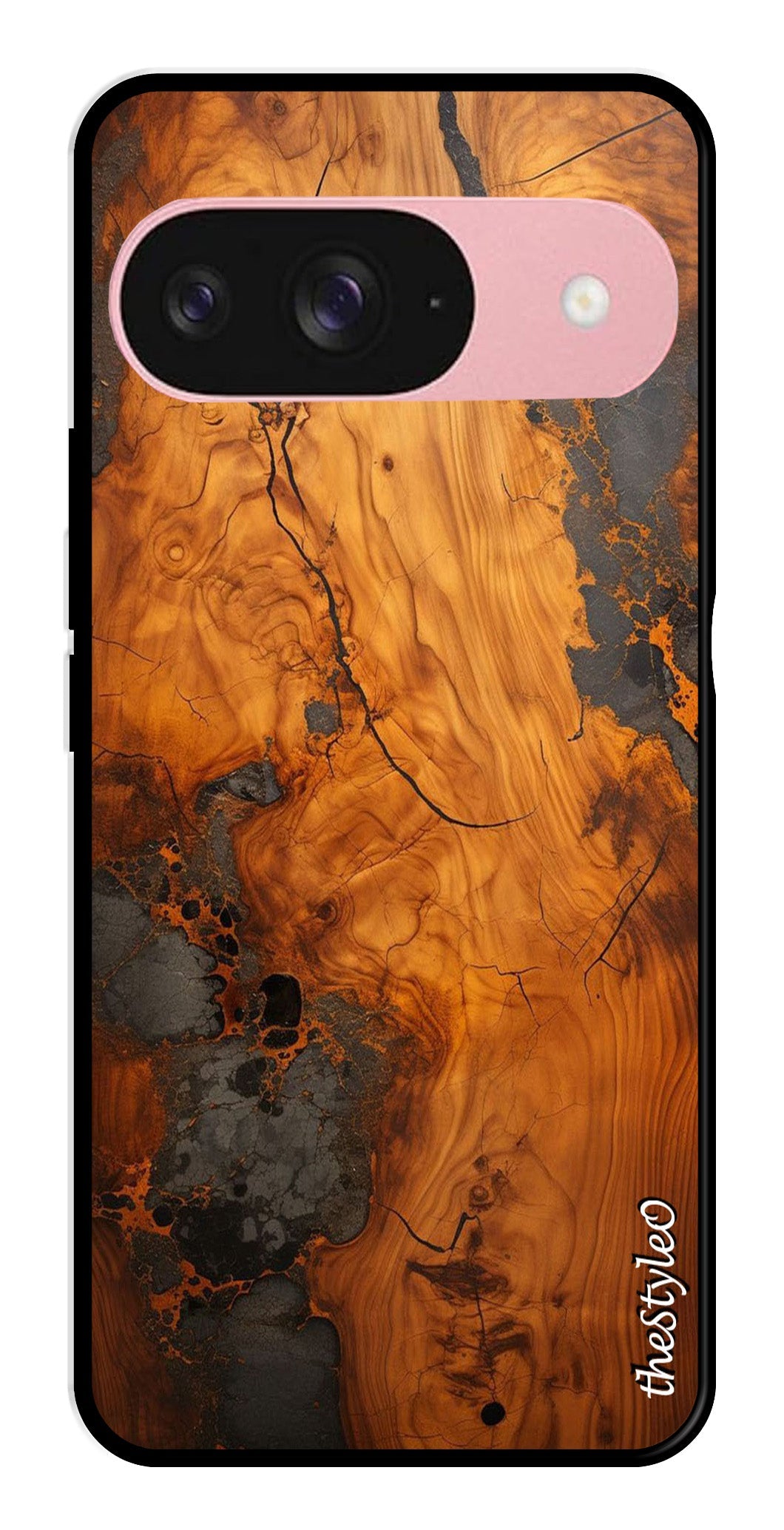 Wooden Design Metal Mobile Case for Google Pixel 9 Pro Wooden Design Metal Mobile Case for Google Pixel 9 Pro (Design No -74)