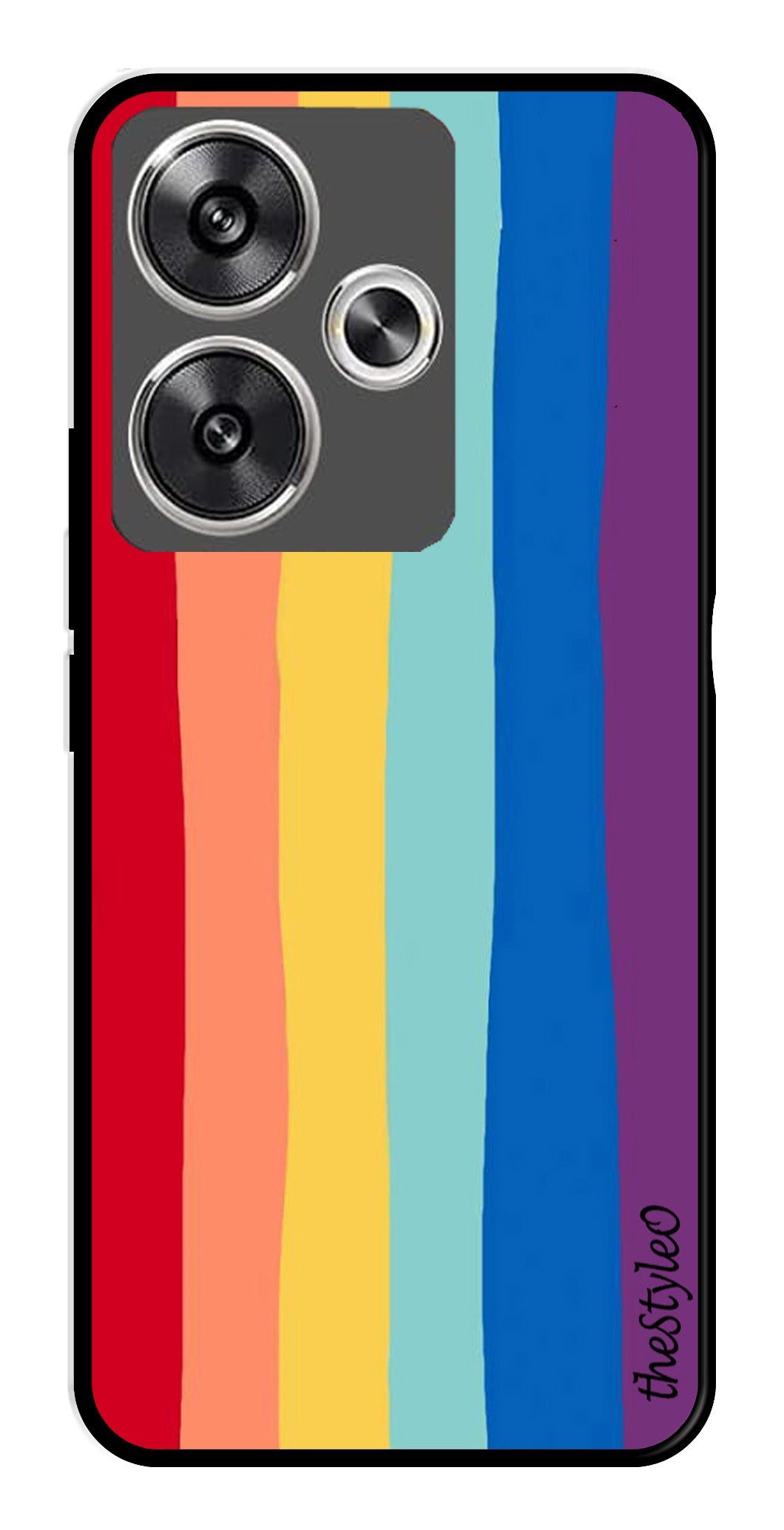 Rainbow MultiColor Metal Mobile Case for Poco F6 5G Rainbow MultiColor Metal Mobile Case for Poco F6 5G (Design No -03)