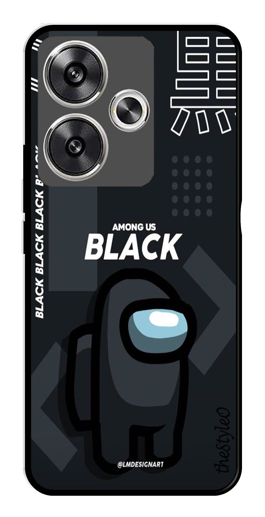 Among us Black Metal Mobile Case for Poco F6 5G (Design No -67)