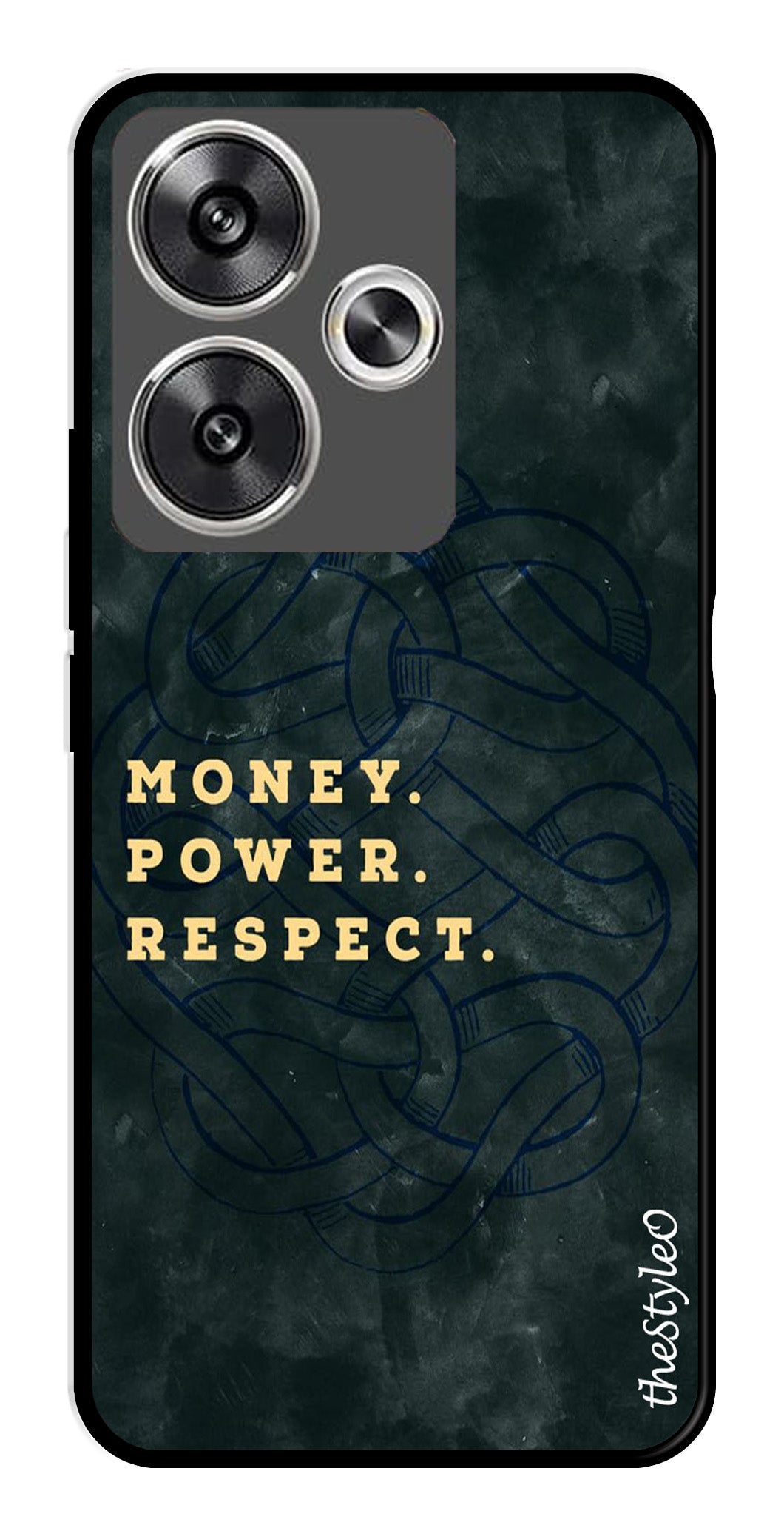 Money Power Respect Metal Mobile Case for Poco F6 5G Money Power Respect Metal Mobile Case for Poco F6 5G (Design No -79)