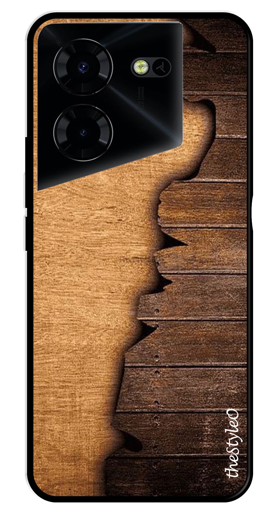 Wooden Design Metal Mobile Case for Tecno Pova 5 Pro Wooden Design Metal Mobile Case for Tecno Pova 5 Pro (Design No -13)