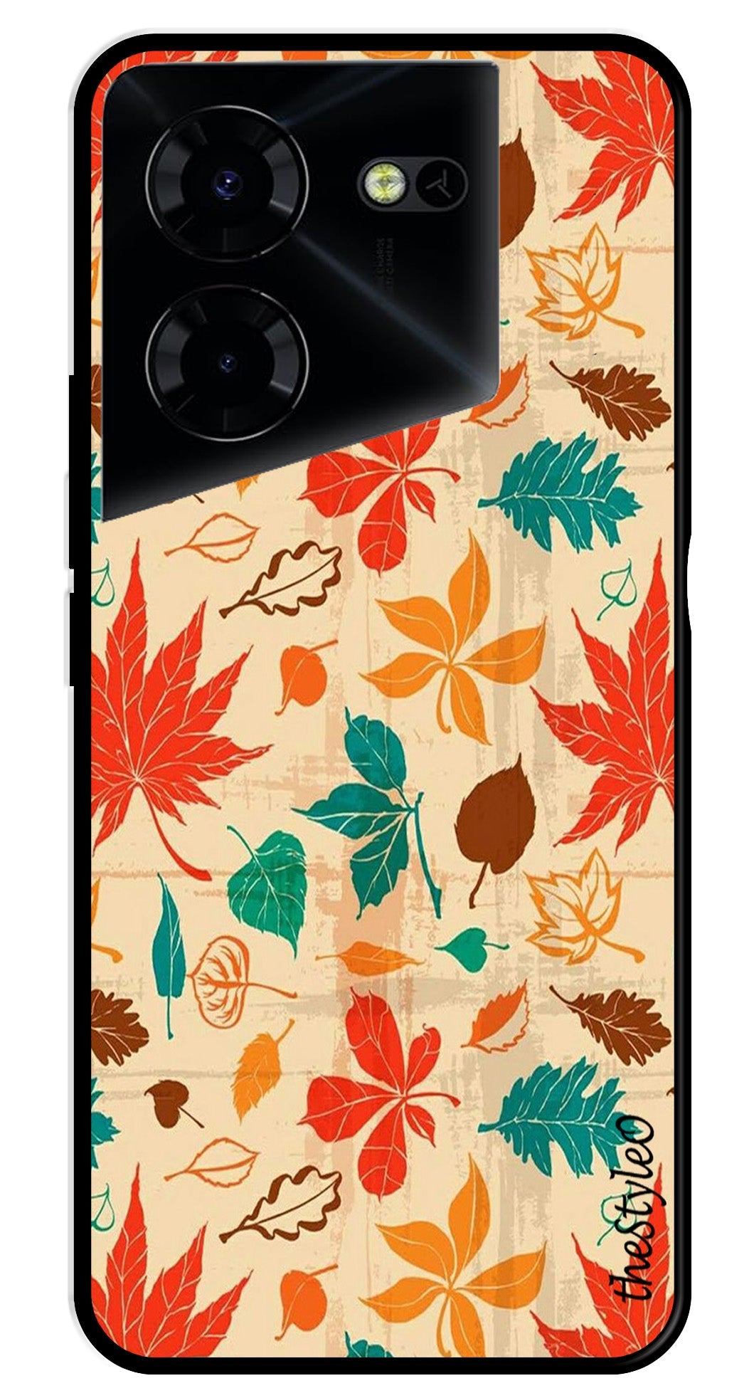 Autumn leaves Metal Mobile Case for Tecno Pova 5 Pro Autumn leaves Metal Mobile Case for Tecno Pova 5 Pro (Design No -55)