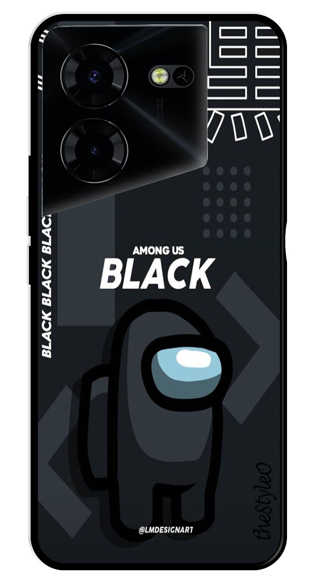 Among us Black Metal Mobile Case for Tecno Pova 5 Pro (Design No -67)