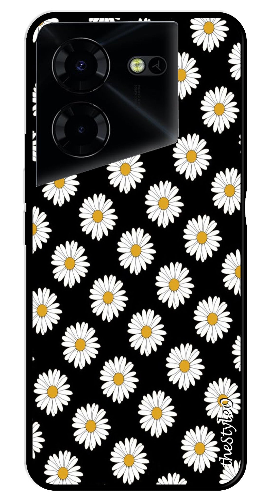 Daisy Flower Metal Mobile Case for Tecno Pova 5 Pro Daisy Flower Metal Mobile Case for Tecno Pova 5 Pro (Design No -75)