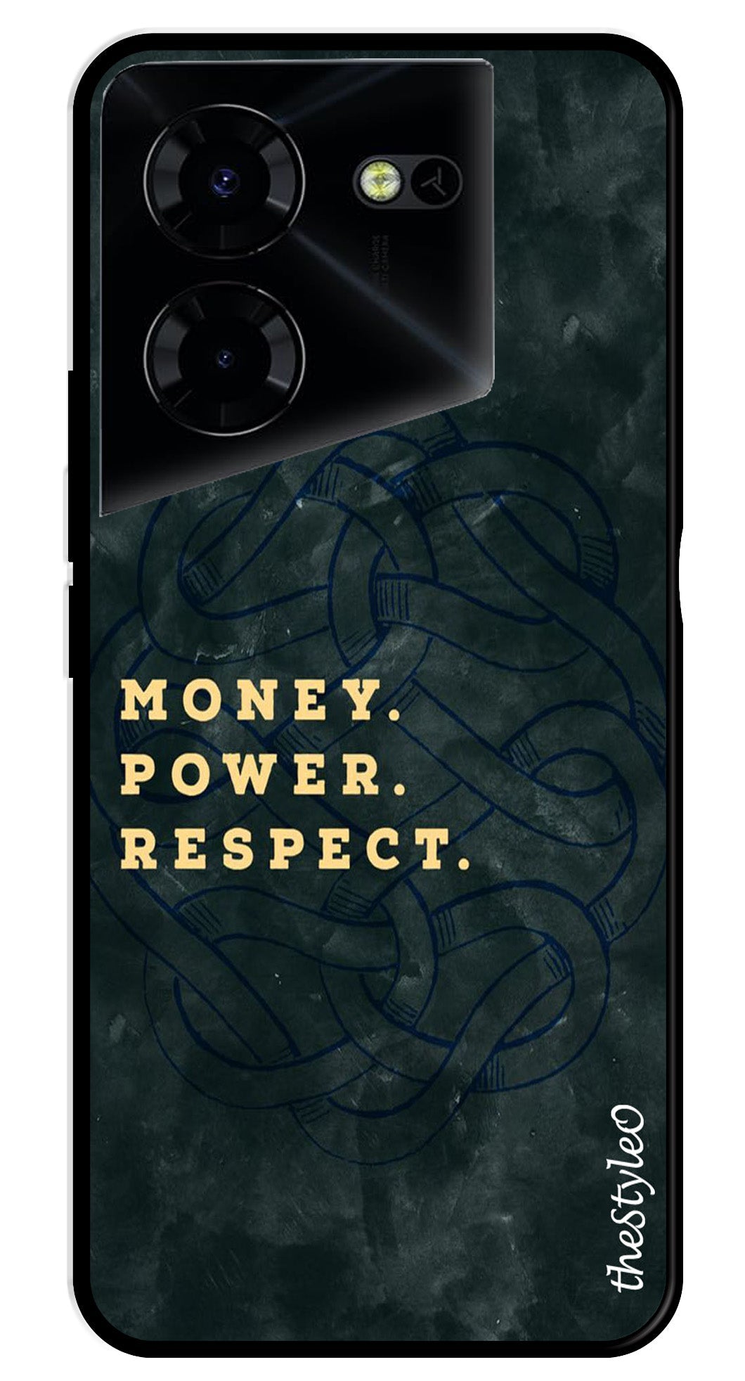 Money Power Respect Metal Mobile Case for Tecno Pova 5 Pro Money Power Respect Metal Mobile Case for Tecno Pova 5 Pro (Design No -79)
