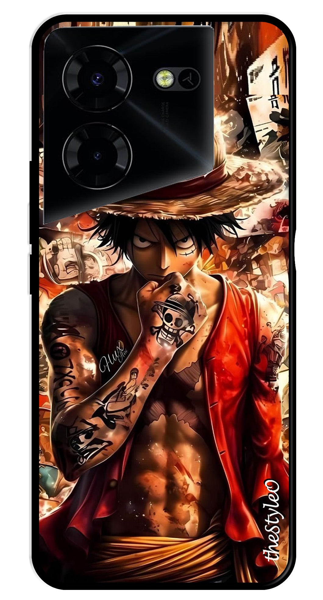Monkey D Luffy Metal Mobile Case for Tecno Pova 5 Pro Monkey D Luffy Metal Mobile Case for Tecno Pova 5 Pro (Design No -83)