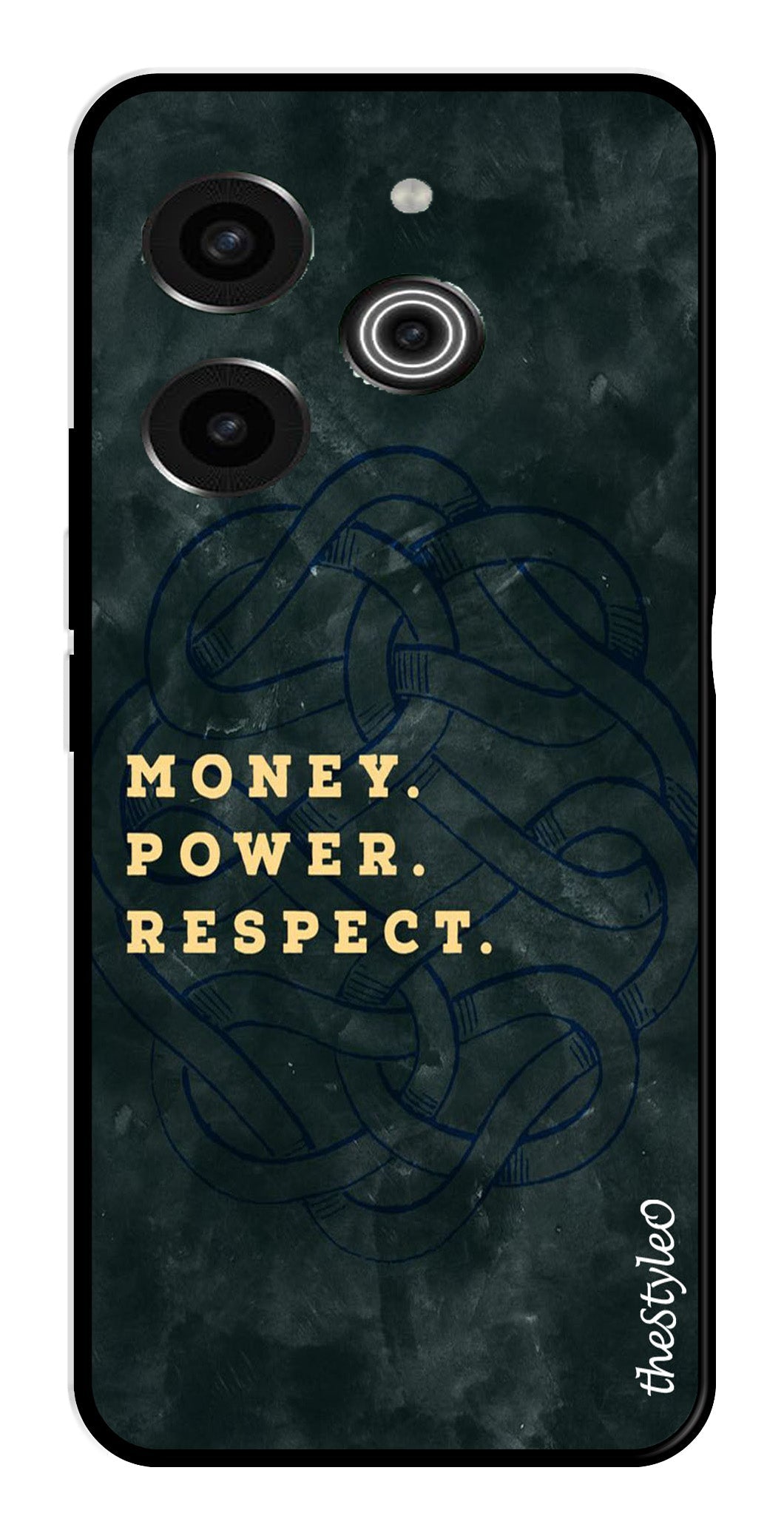 Money Power Respect Metal Mobile Case for Tecno Pova 6 Money Power Respect Metal Mobile Case for Tecno Pova 6 (Design No -79)