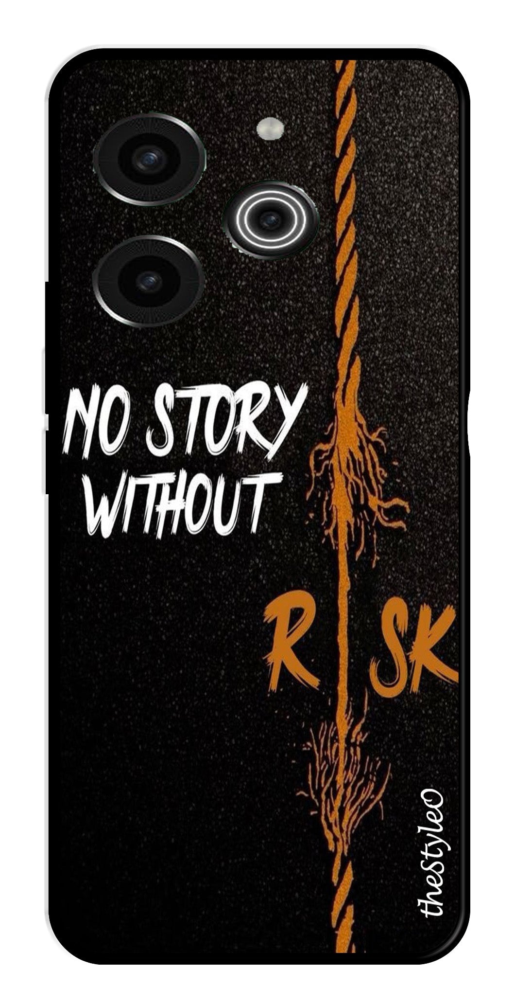 No Story without Risk Metal Mobile Case for Tecno Pova 6 No Story without Risk Metal Mobile Case for Tecno Pova 6 (Design No -82)