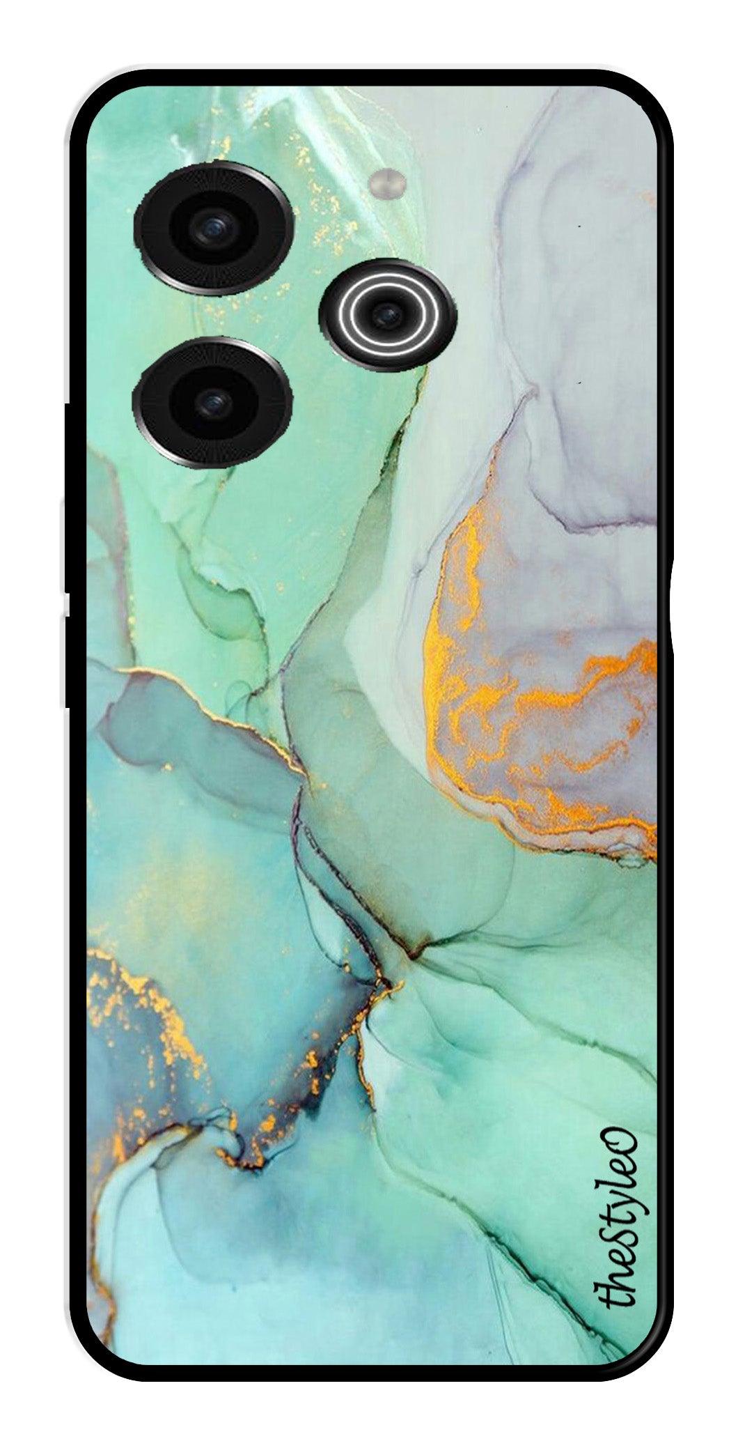 Orange Green Pattern Metal Mobile Case for Tecno Pova 6 Pro Orange Green Pattern Metal Mobile Case for Tecno Pova 6 Pro (Design No -45)