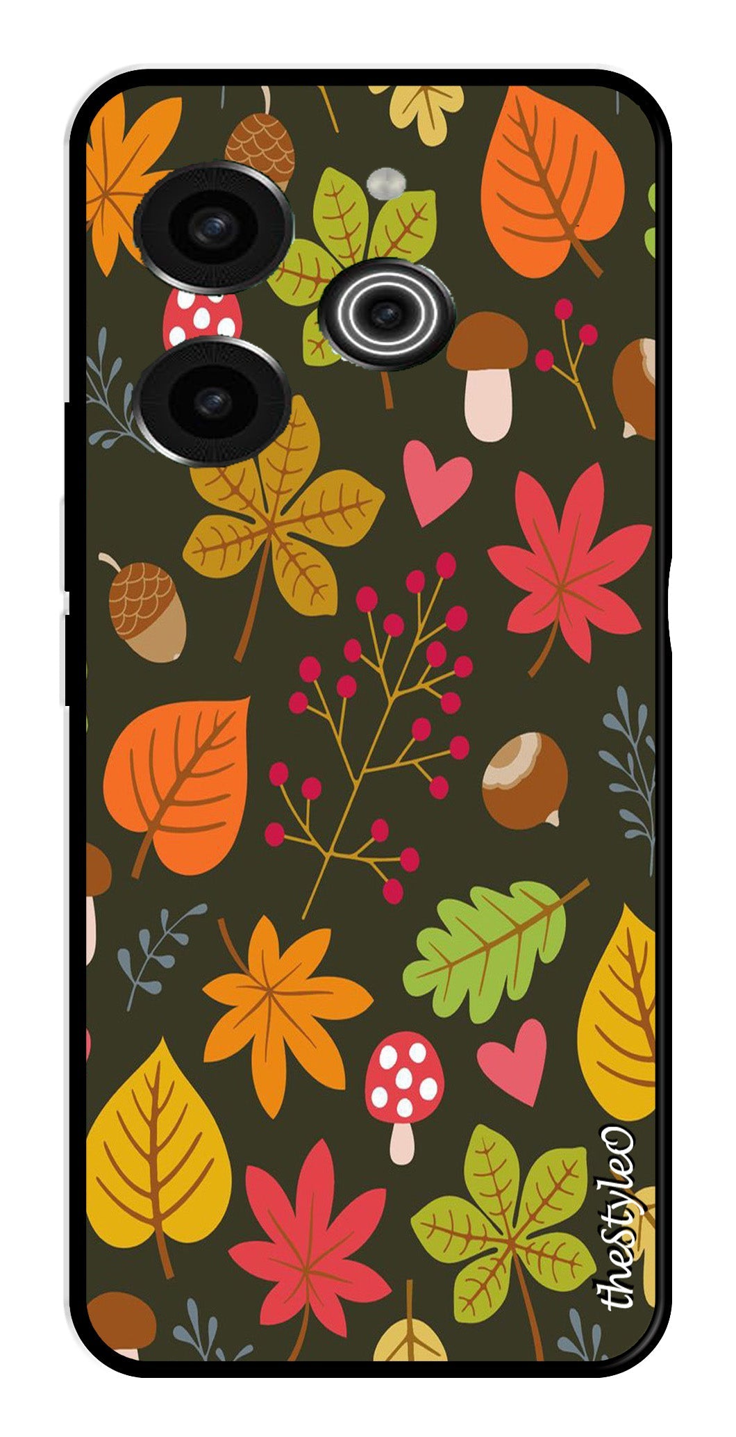 Flower Leaves Design Metal Mobile Case for Tecno Pova 6 Pro Flower Leaves Design Metal Mobile Case for Tecno Pova 6 Pro (Design No -50)