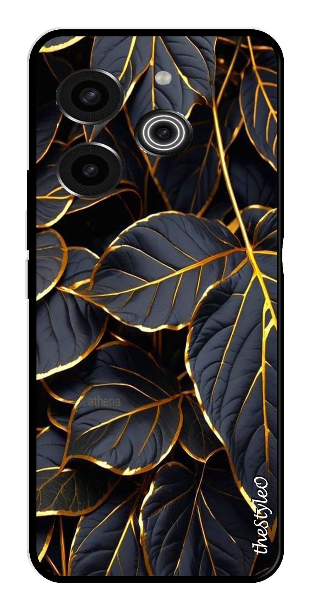 Gold Leaf Metal Mobile Case for Tecno Pova 6 Pro Gold Leaf Metal Mobile Case for Tecno Pova 6 Pro (Design No -73)