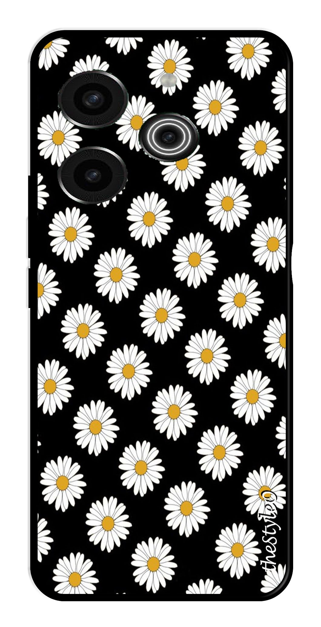 Daisy Flower Metal Mobile Case for Tecno Pova 6 Pro Daisy Flower Metal Mobile Case for Tecno Pova 6 Pro (Design No -75)