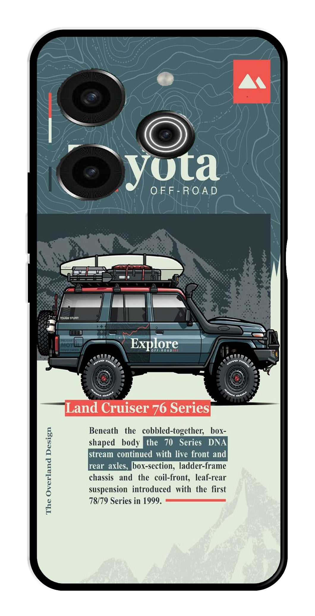 Land Cruiser Metal Mobile Case for Tecno Pova 6 Pro Land Cruiser Metal Mobile Case for Tecno Pova 6 Pro (Design No -78)