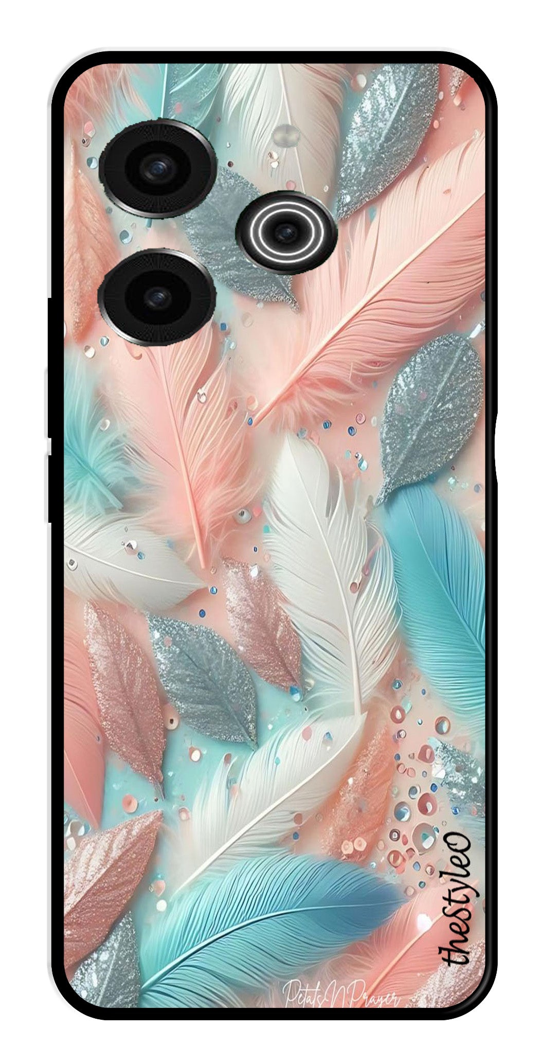 Feather Metal Mobile Case for Tecno Pova 6 Pro Feather Metal Mobile Case for Tecno Pova 6 Pro (Design No -84)