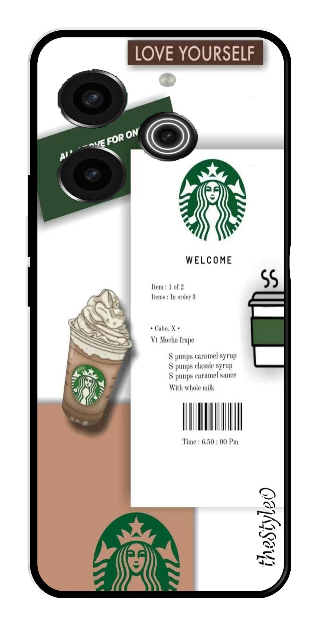 Starbucks Metal Mobile Case for Tecno Pova 6 Pro Starbucks Metal Mobile Case for Tecno Pova 6 Pro (Design No -91)