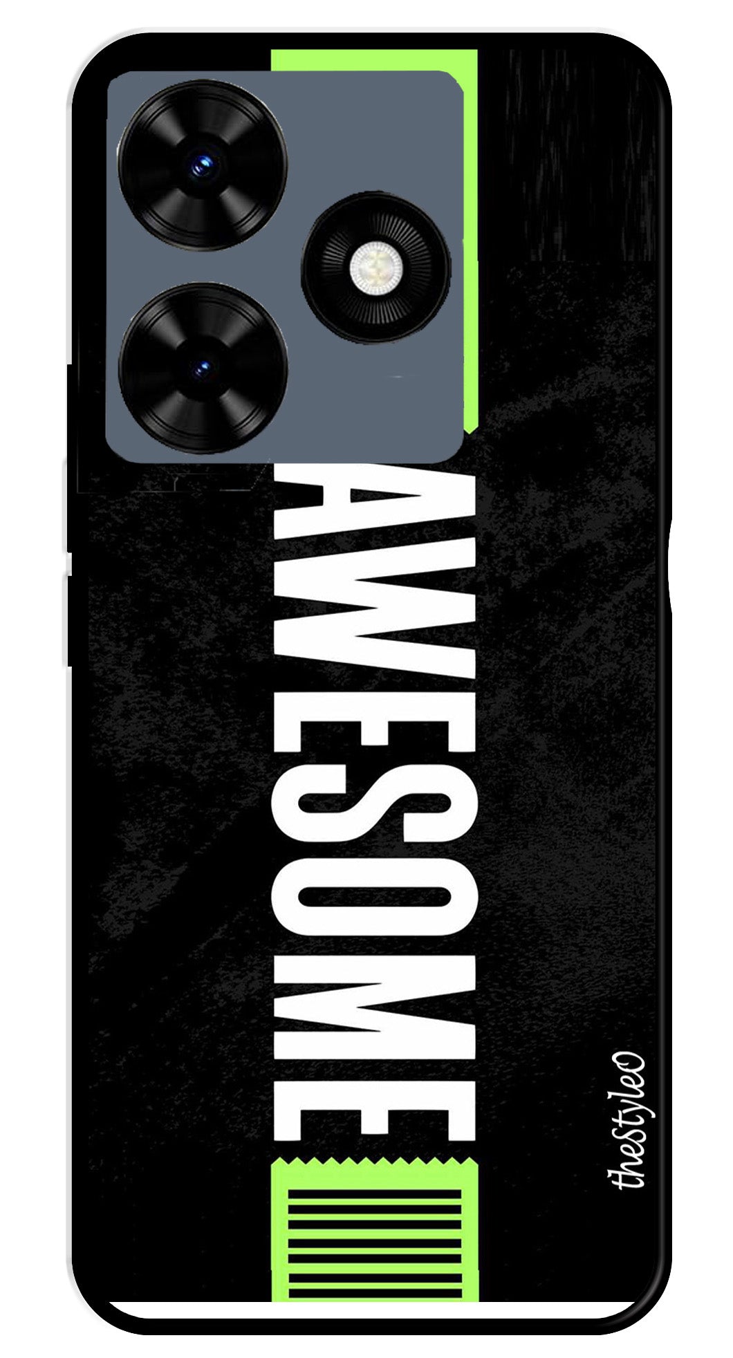 Alphabets Metal Mobile Case for Tecno Spark 10 (Design No -32)