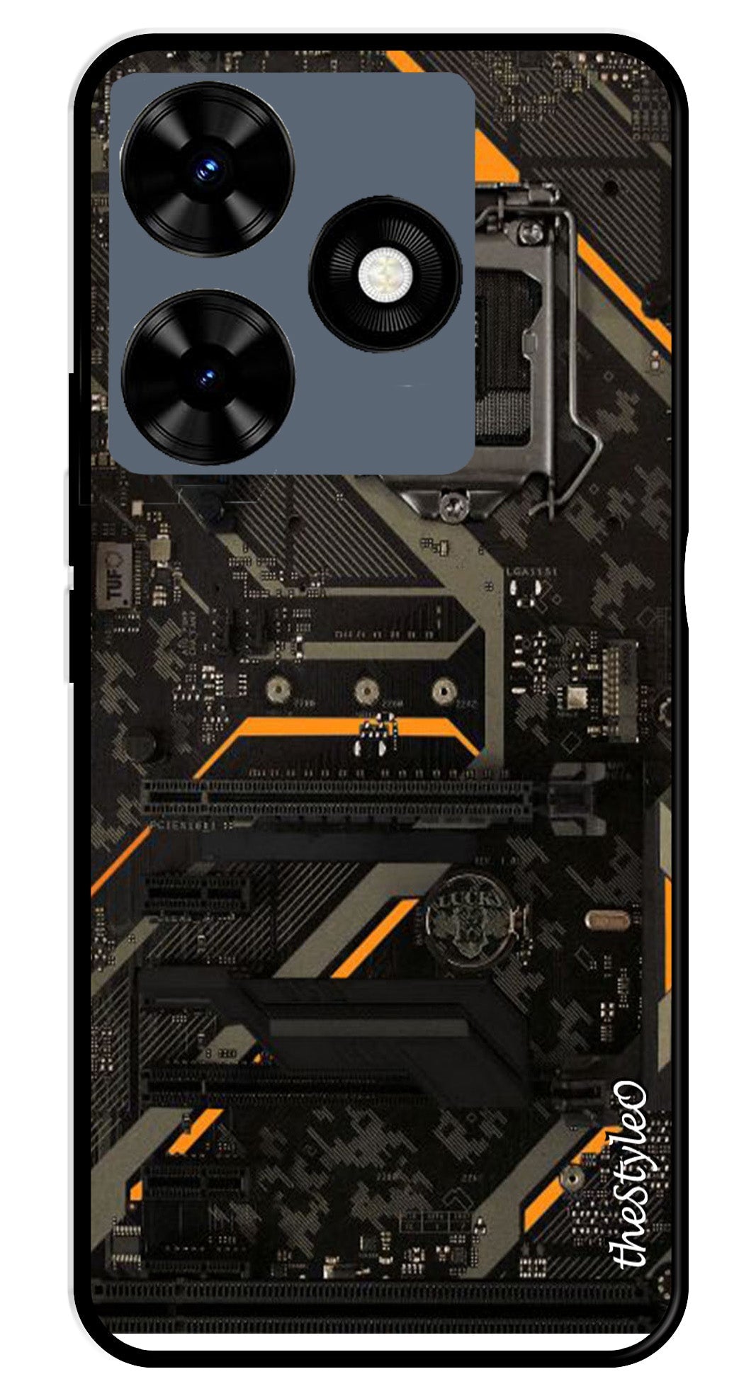 Circuit Design Metal Mobile Case for Tecno Spark 10 Circuit Design Metal Mobile Case for Tecno Spark 10 (Design No -63)