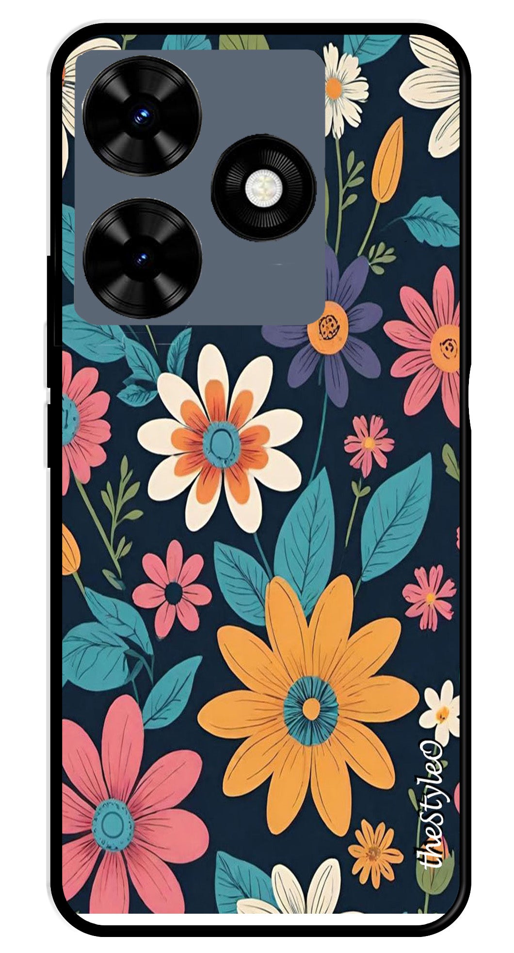 Colorful Abstract Metal Mobile Case for Tecno Spark 10 Colorful Abstract Metal Mobile Case for Tecno Spark 10 (Design No -76)